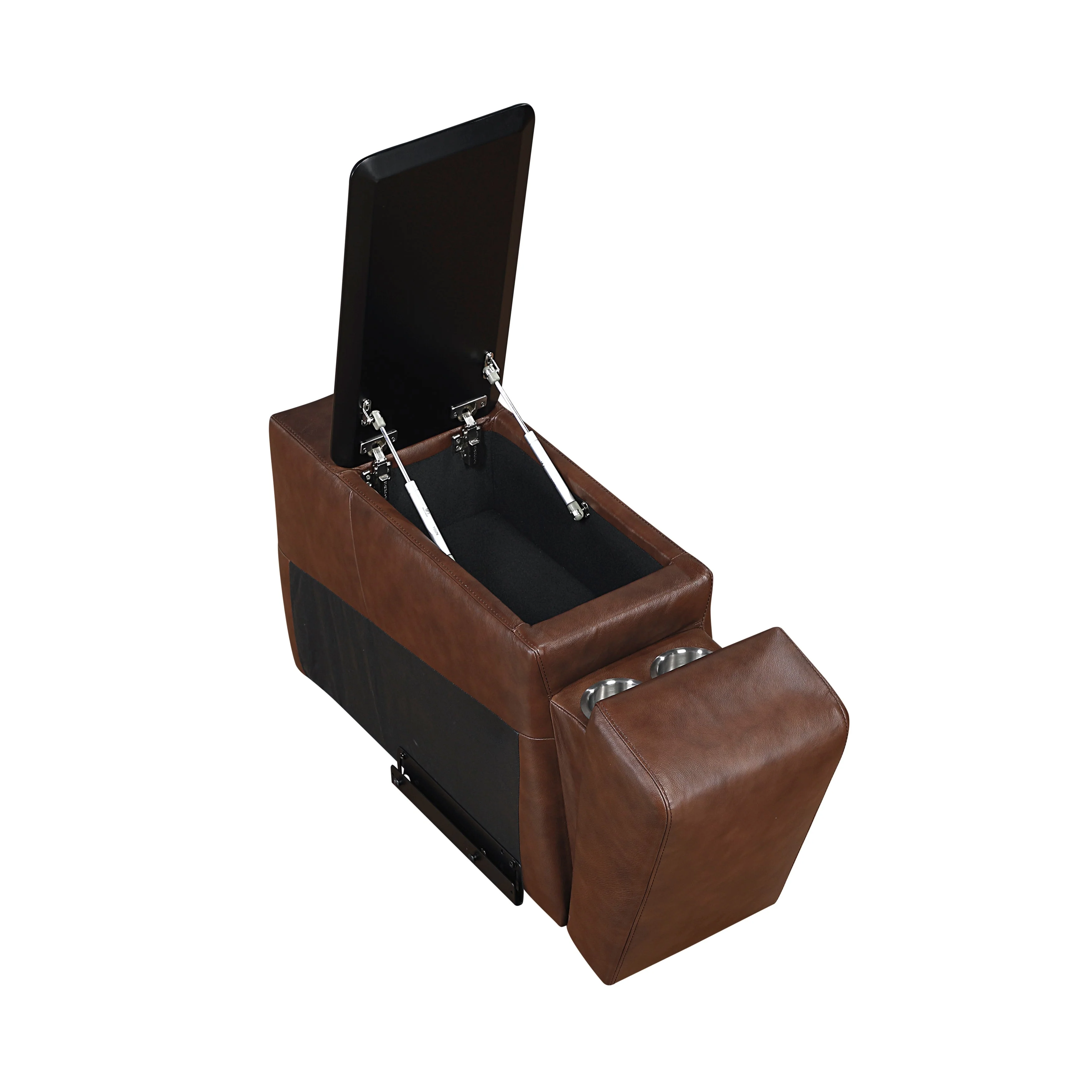 Sutton Brown Leather Power Double Reclining Loveseat with Center Console - Image 21
