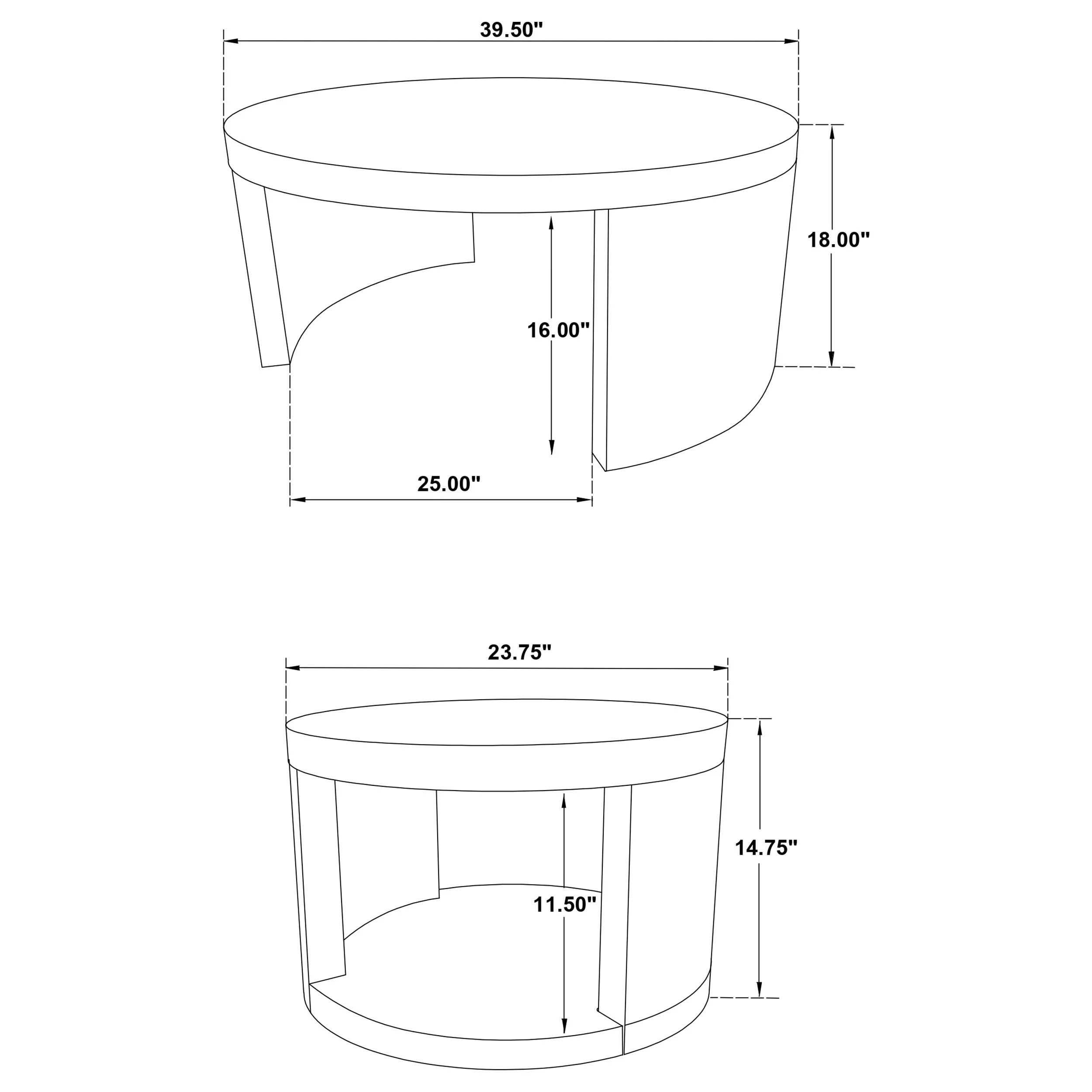 Sweeney Black 2-piece Round Wood Occasional Nesting Table Set - Image 8