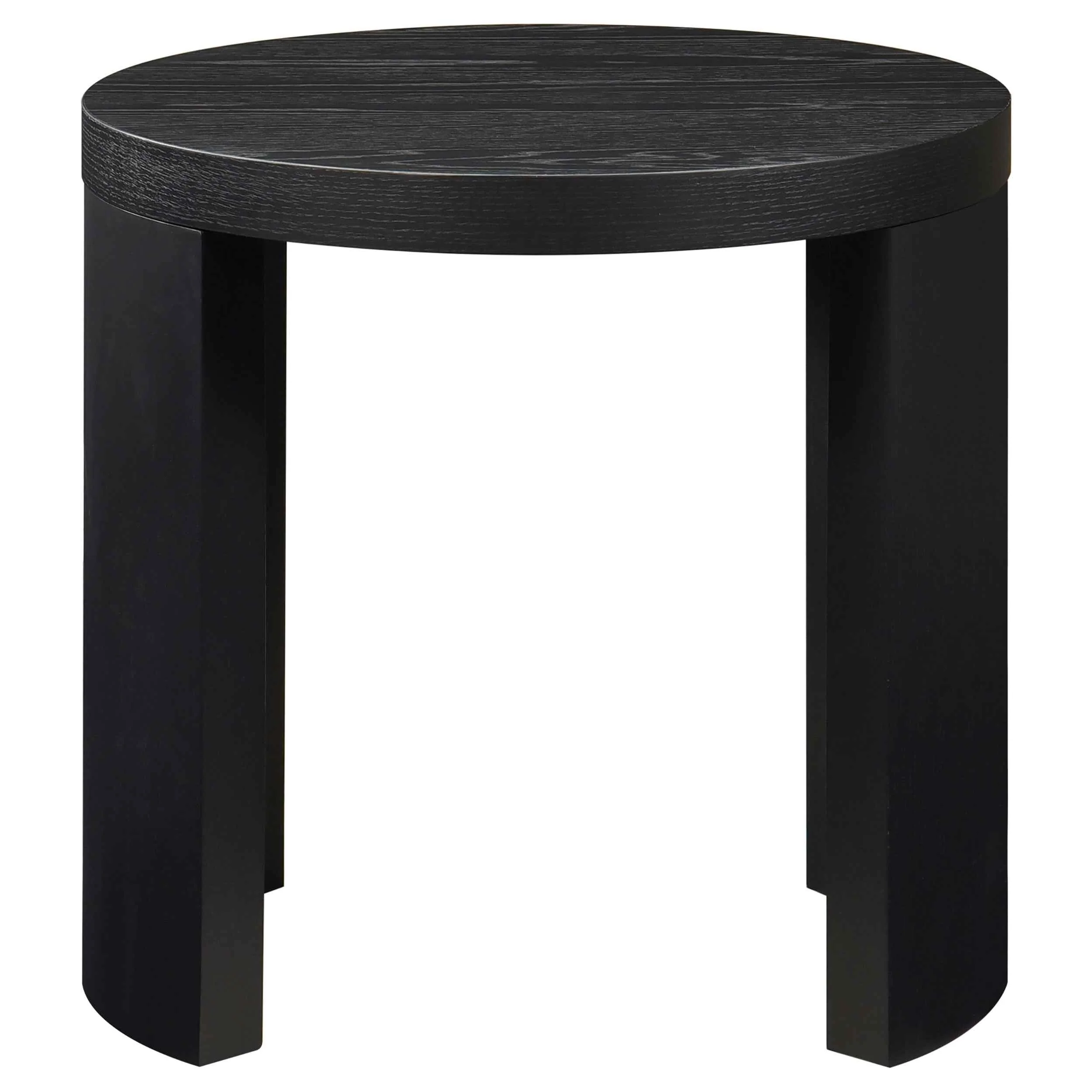Sweeney Black 24-inch Round Wood Occasional Side End Table - Image 3