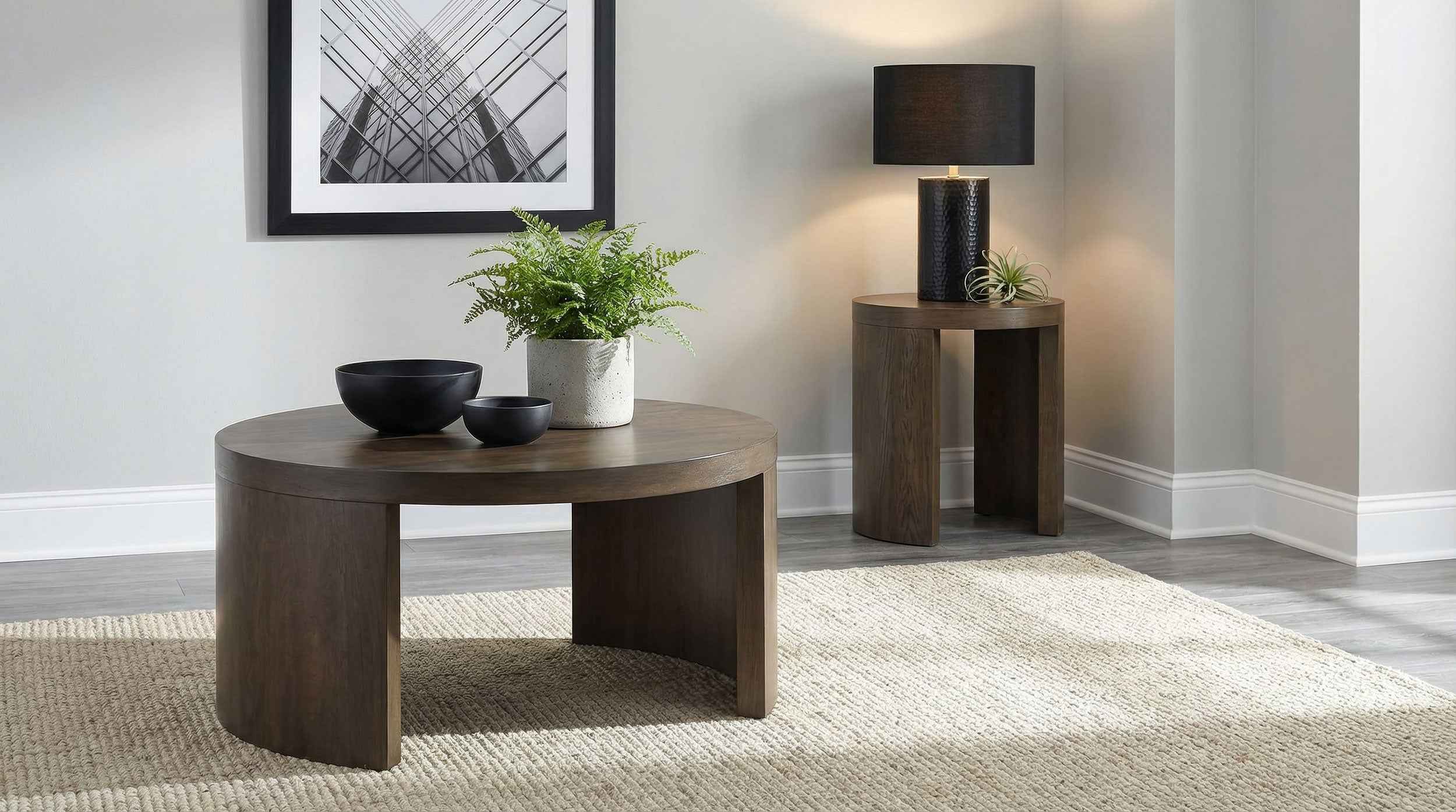 Sweeney Dark Walnut 39-inch Round Wood Occasional Cocktail Coffee Table - Image 7