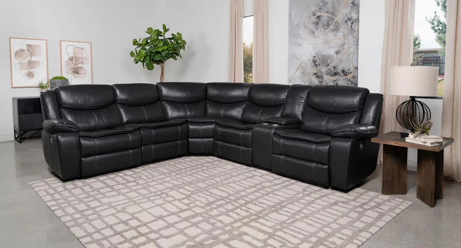 Sycamore Gray Upholstered Power Reclining Sectional