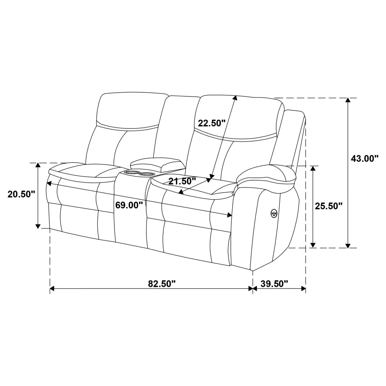 Sycamore Gray Upholstered Power Reclining Sectional - Image 11