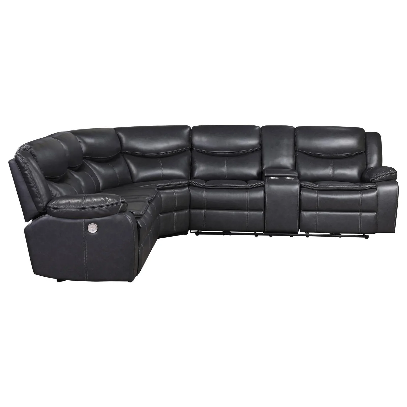 Sycamore Gray Upholstered Power Reclining Sectional - Image 12