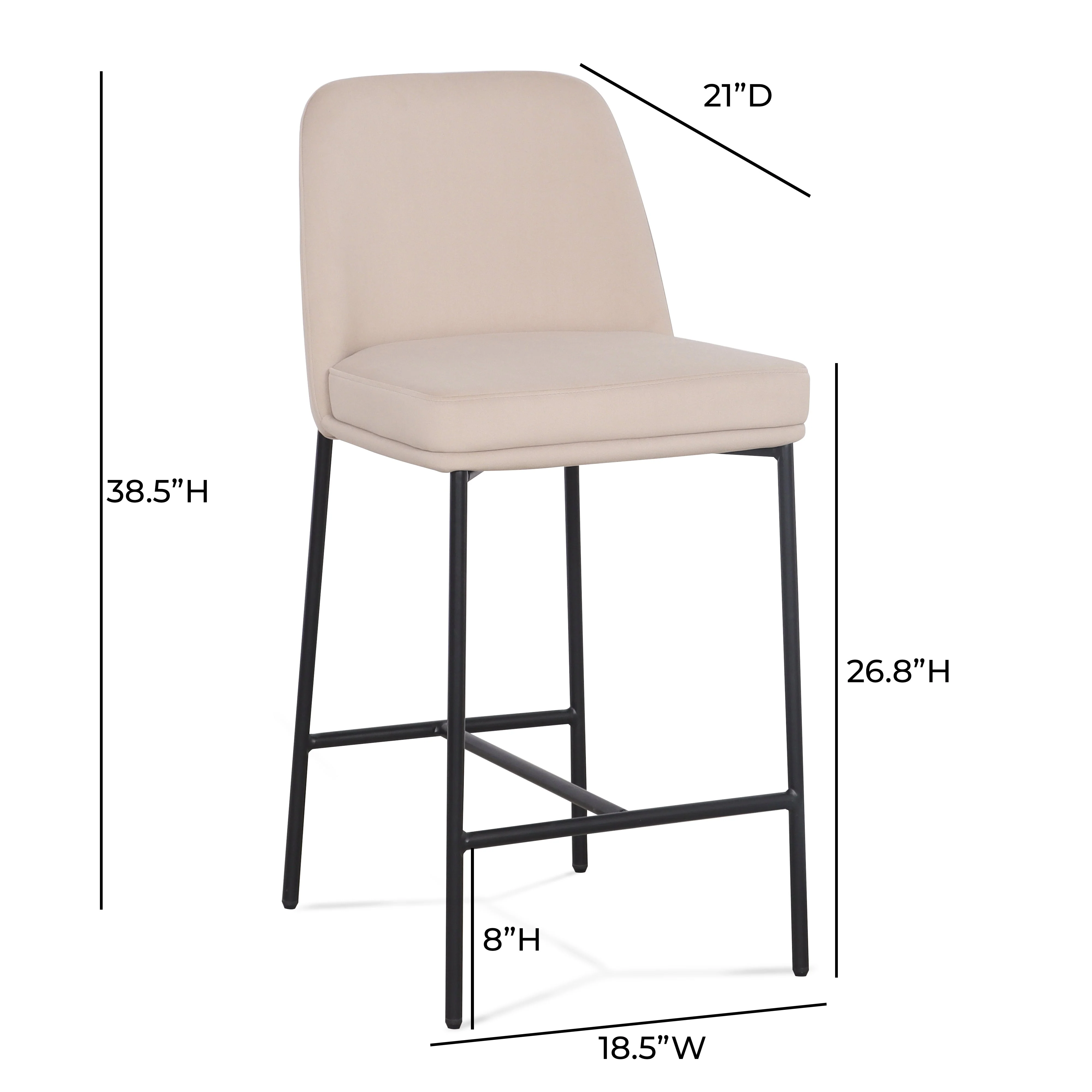 Sydney Performance Velvet Counter Stool Set of 2 - Image 16