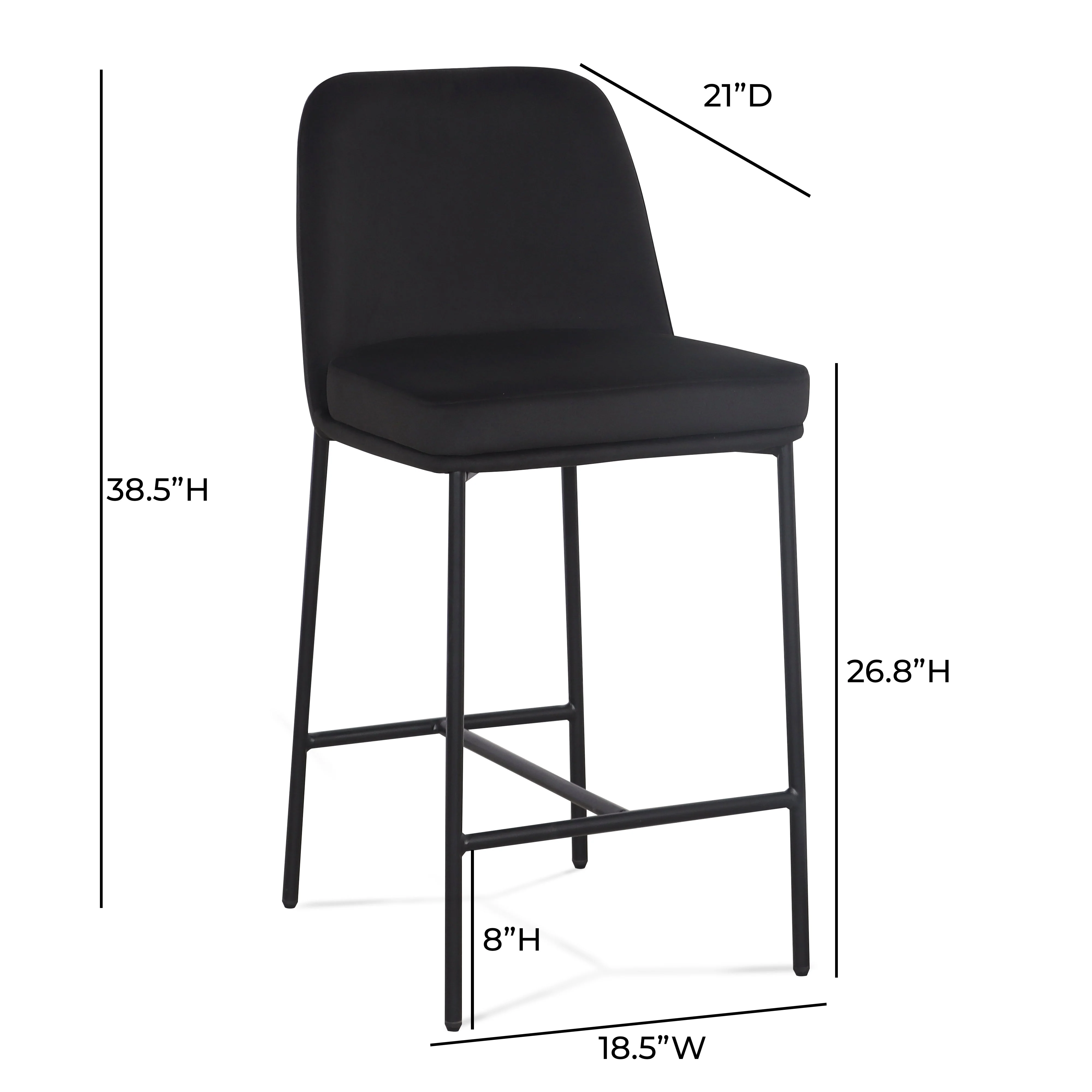 Sydney Performance Velvet Counter Stool Set of 2 - Image 8