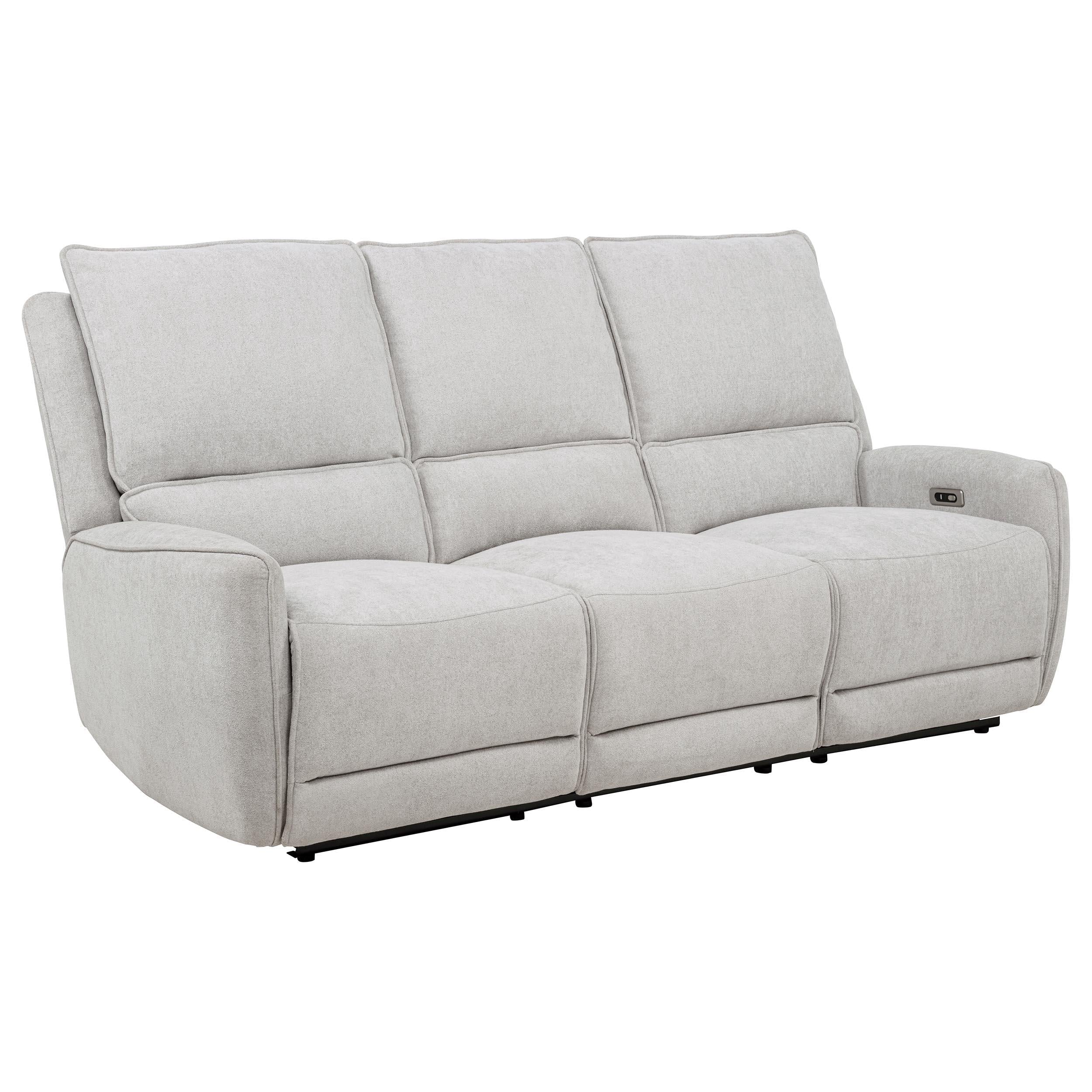 Sylmar Chenille Upholstered Power Reclining Sofa Dove Grey - Image 2