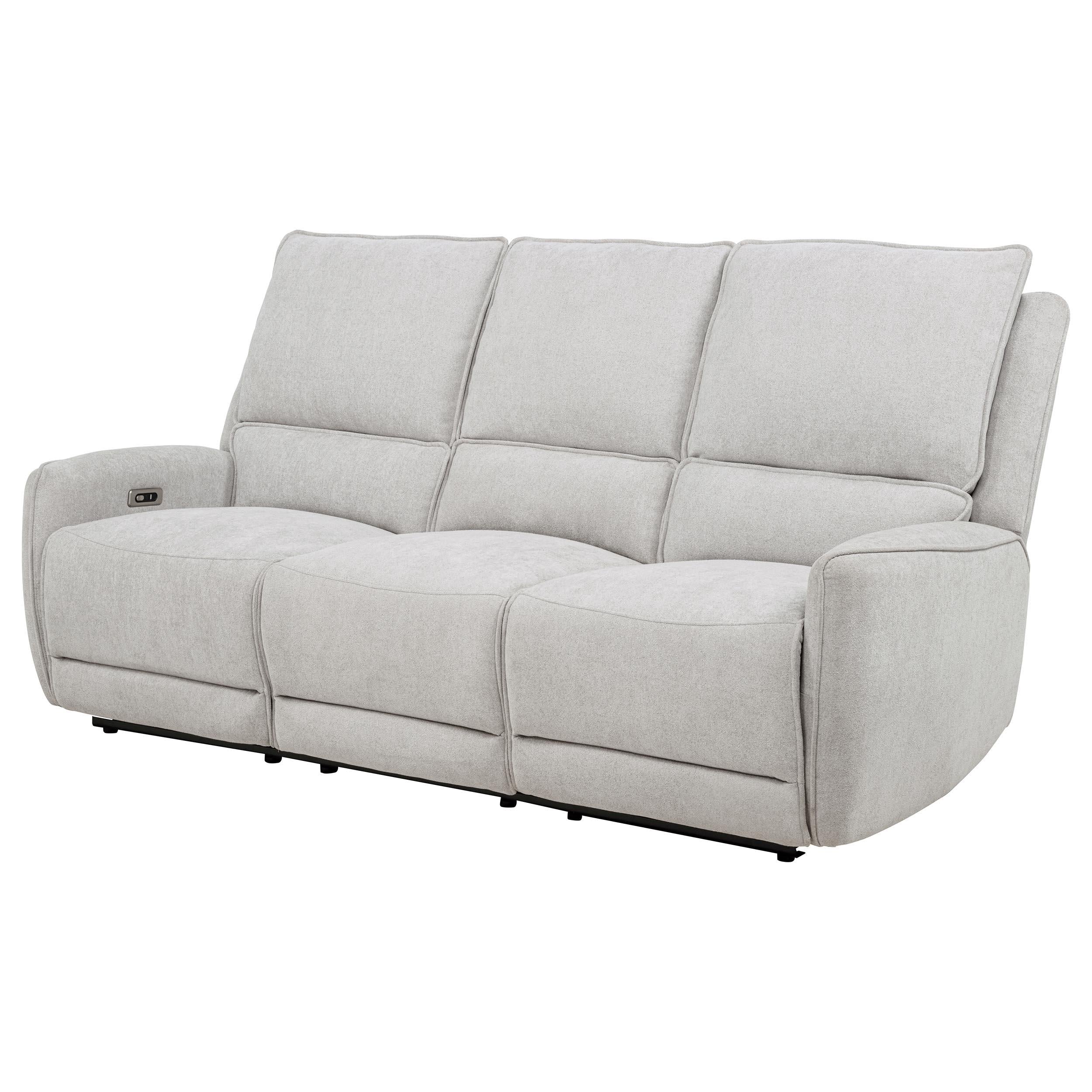 Sylmar Chenille Upholstered Power Reclining Sofa Dove Grey - Image 5