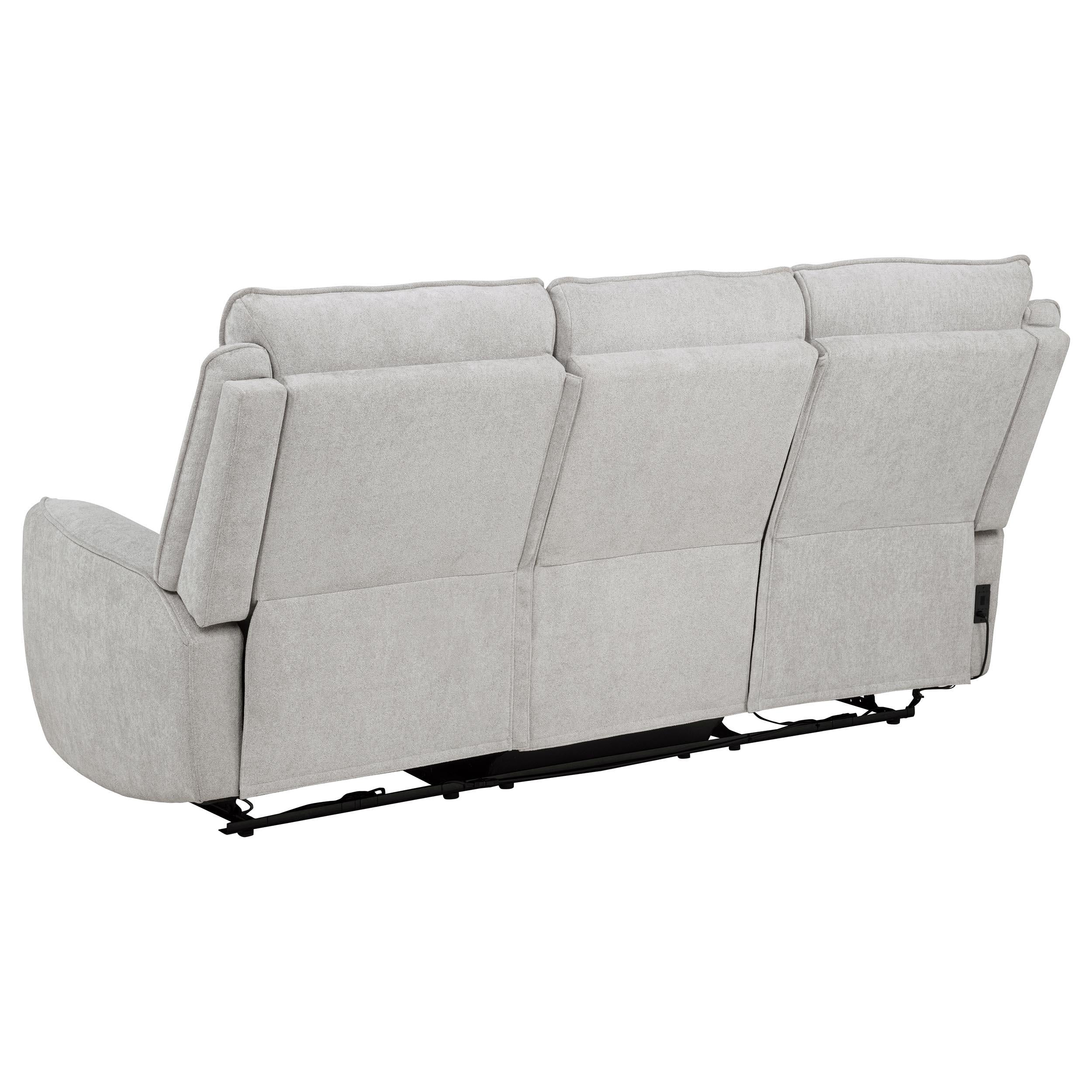 Sylmar Chenille Upholstered Power Reclining Sofa Dove Grey - Image 6