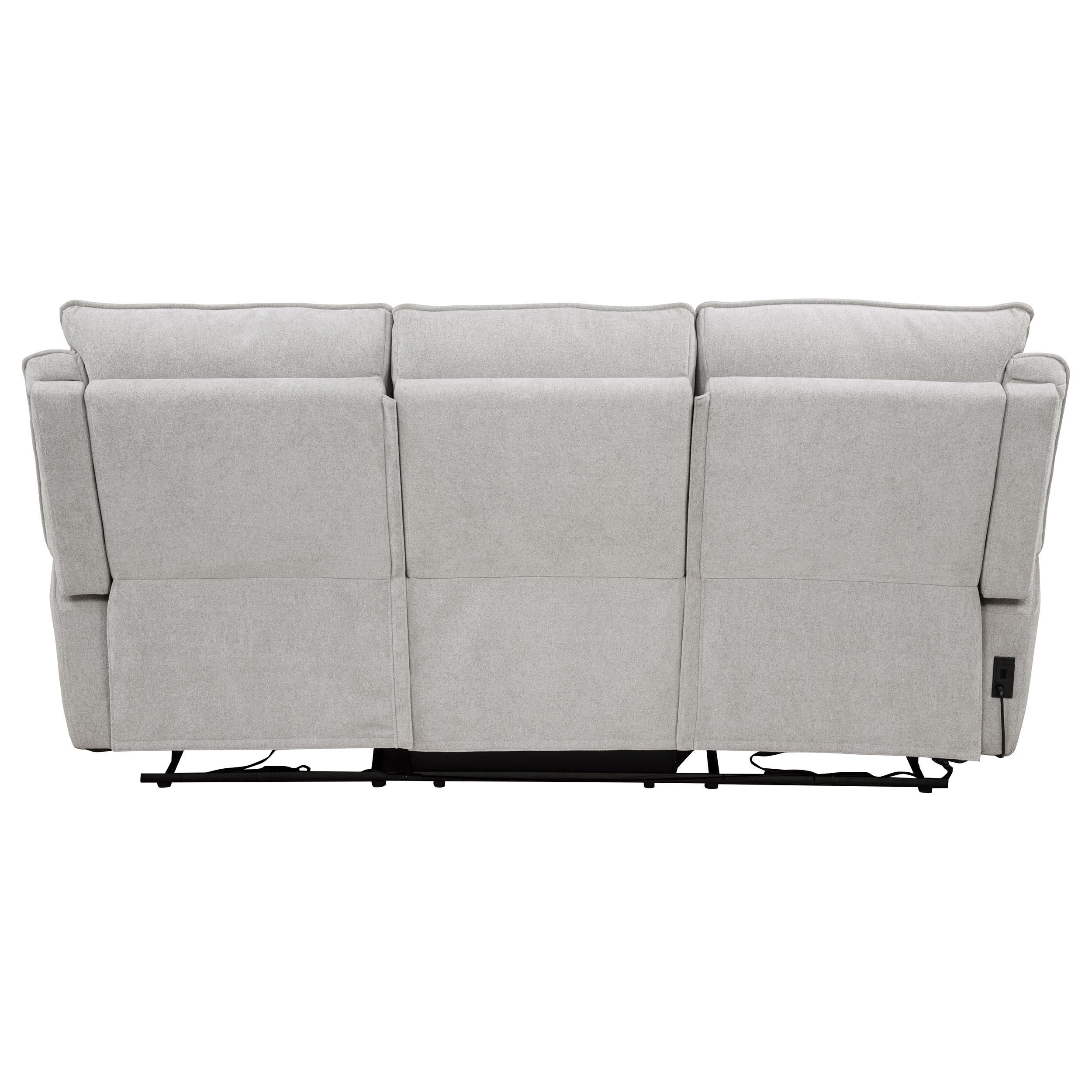 Sylmar Chenille Upholstered Power Reclining Sofa Dove Grey - Image 7