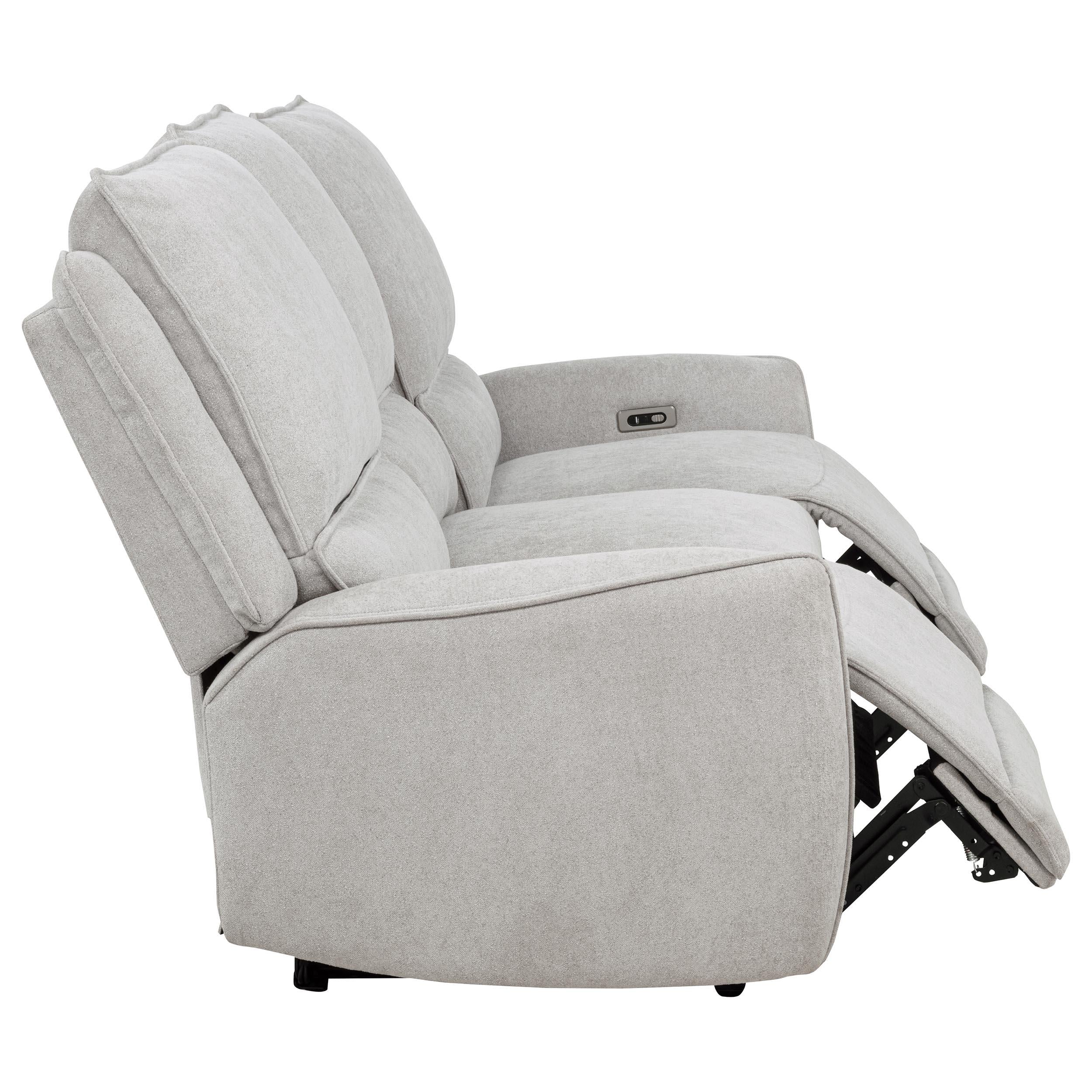 Sylmar Chenille Upholstered Power Reclining Sofa Dove Grey - Image 9