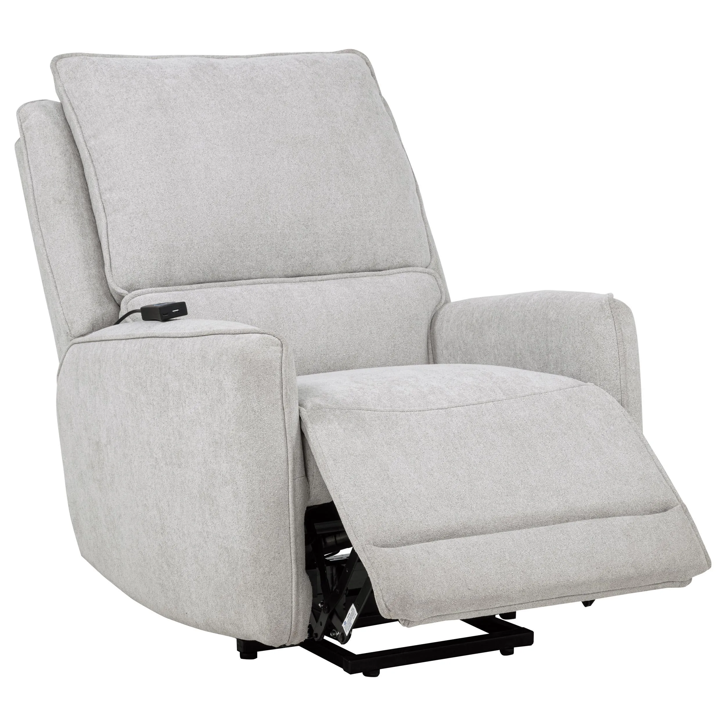 Sylmar Gray Chenille Upholstered Dual Power Lift Recliner - Image 2