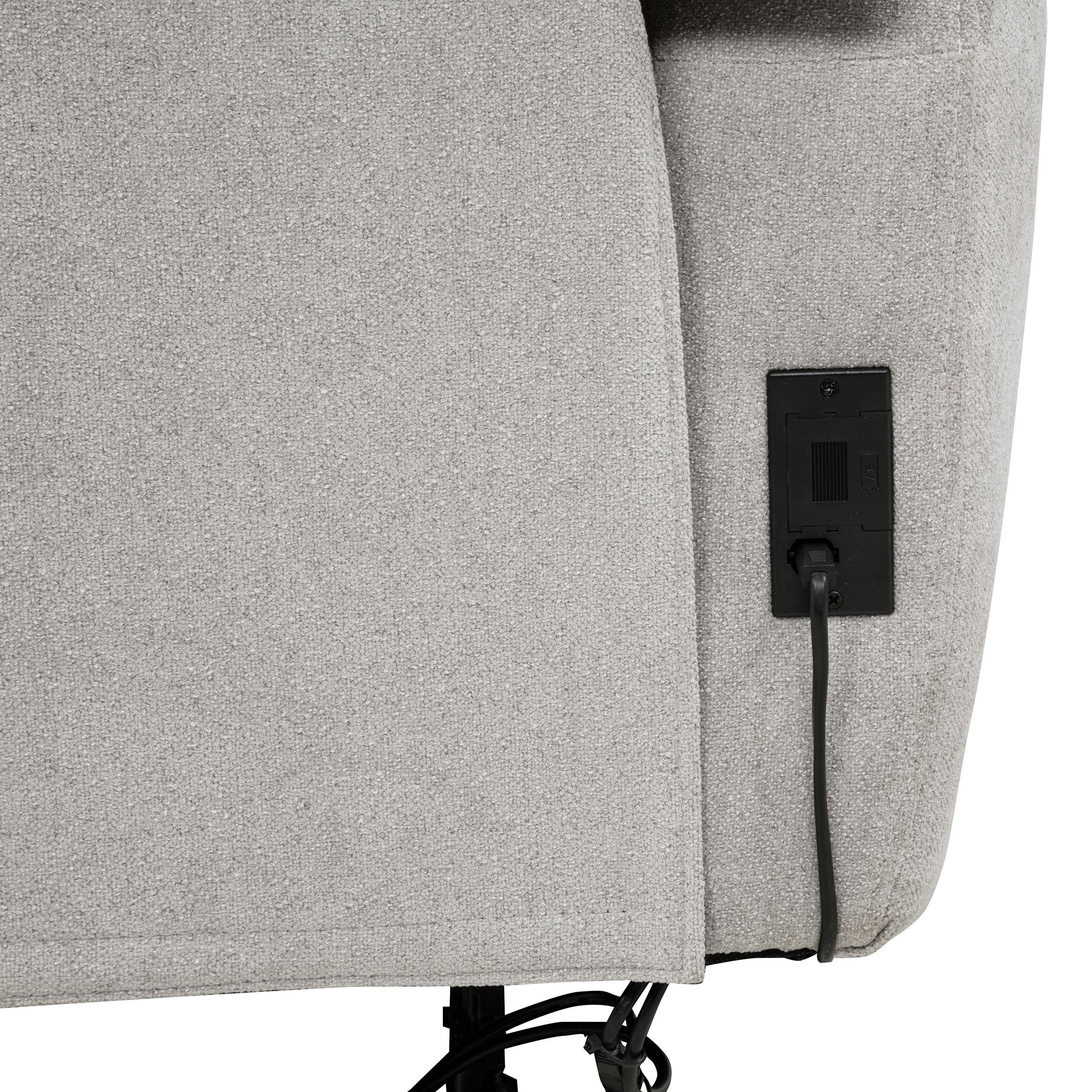 Sylmar Gray Chenille Upholstered Power Reclining Loveseat - Image 14