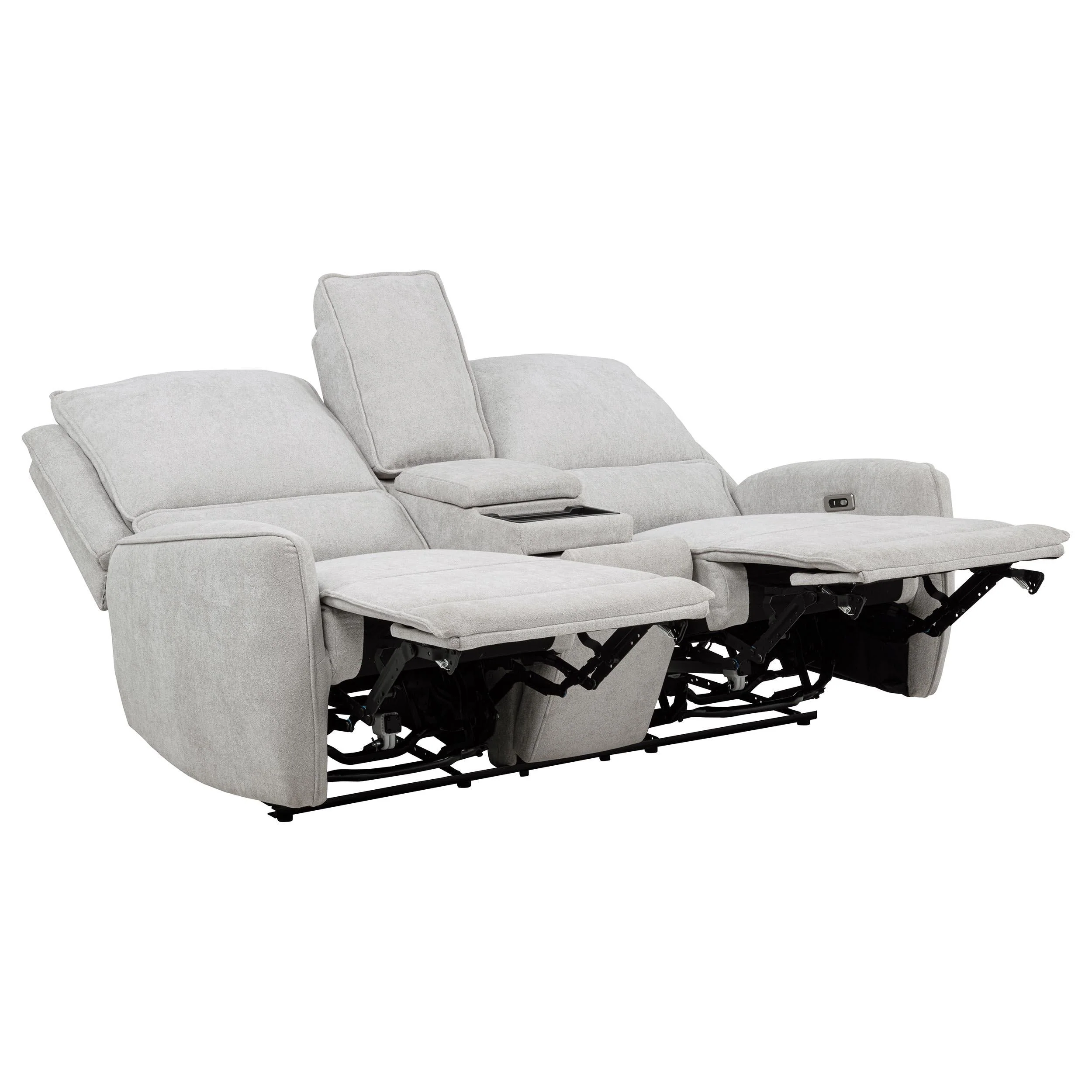 Sylmar Gray Chenille Upholstered Power Reclining Loveseat - Image 3
