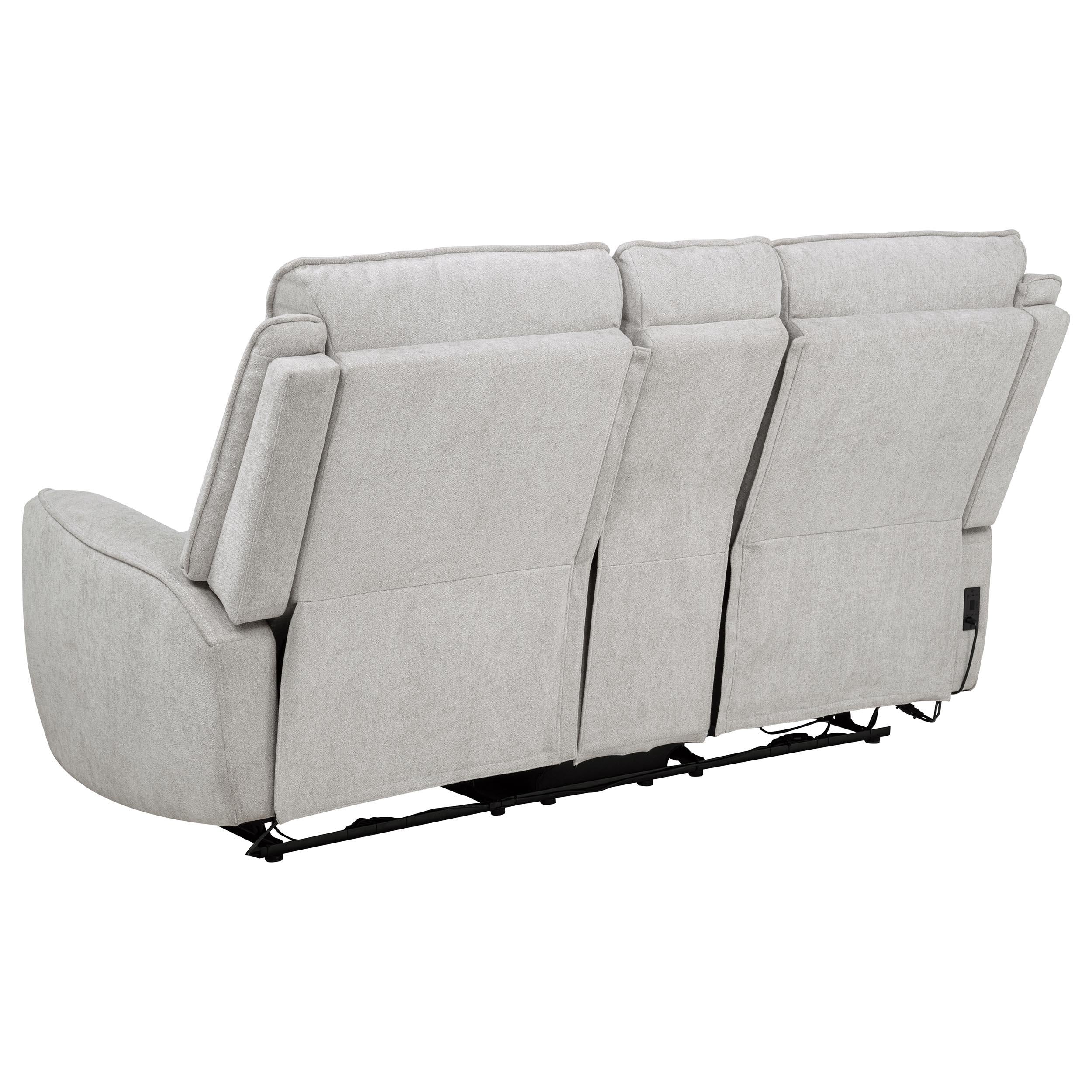 Sylmar Gray Chenille Upholstered Power Reclining Loveseat - Image 6
