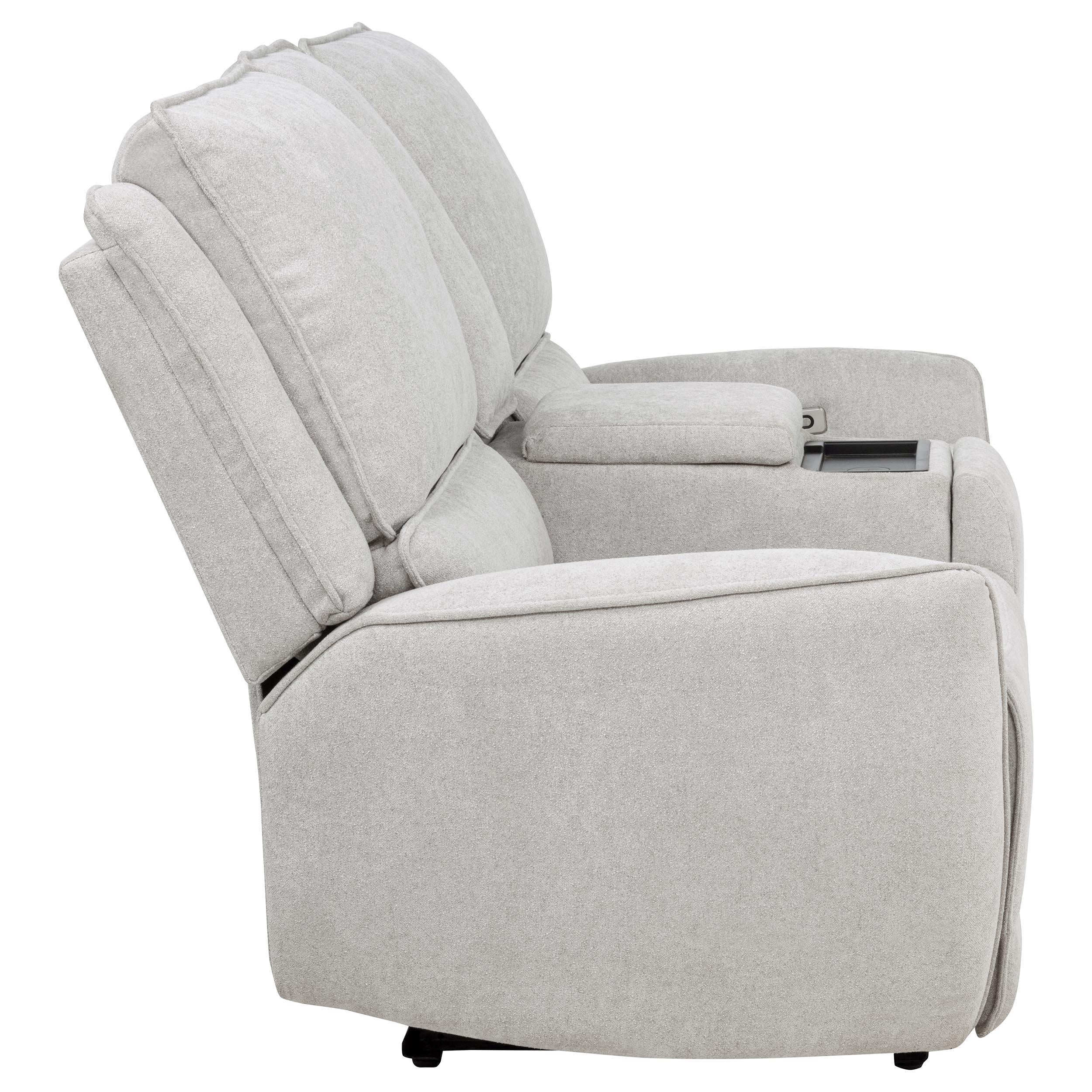 Sylmar Gray Chenille Upholstered Power Reclining Loveseat - Image 8