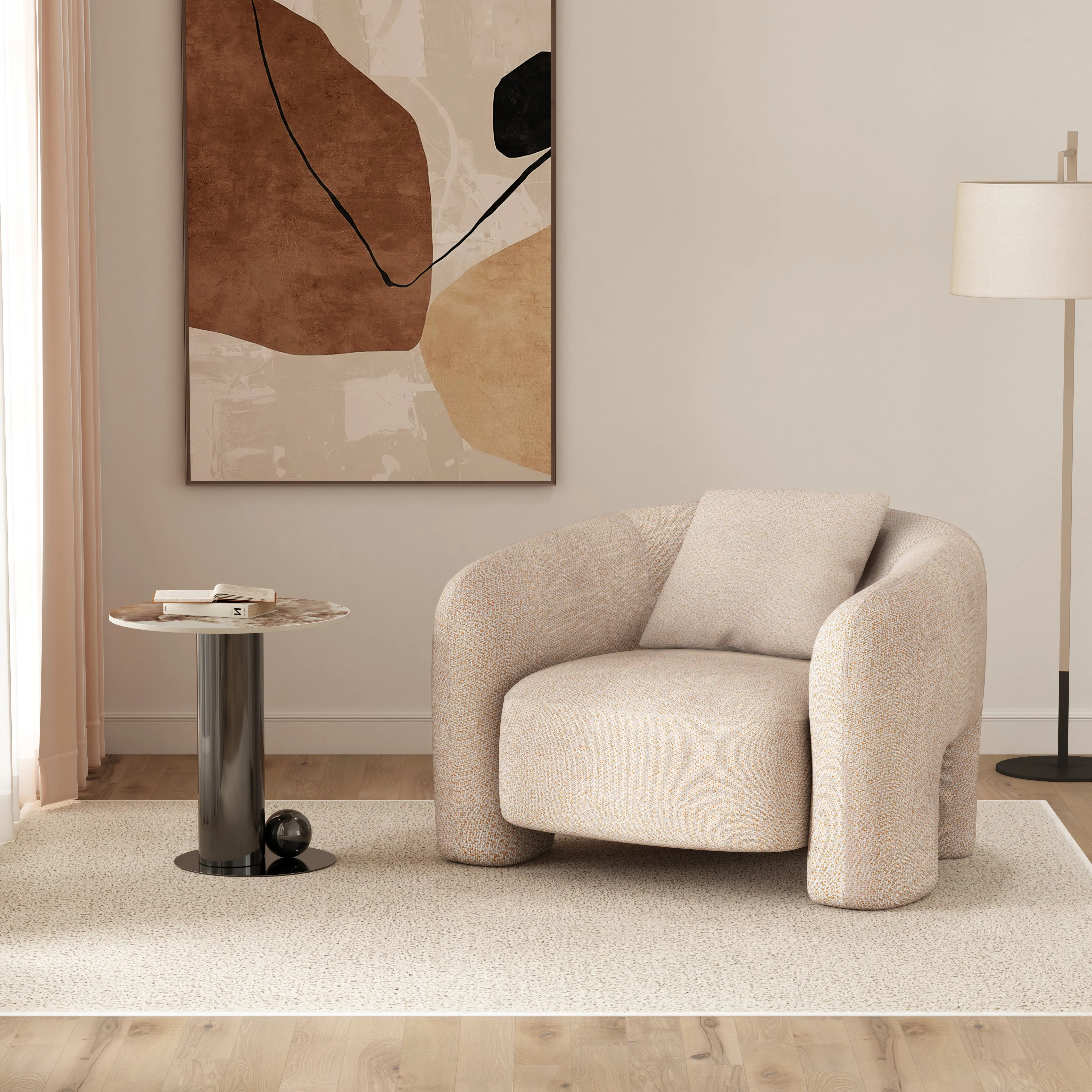 Sylvia Accent Chair in Gold Dust - Image 2