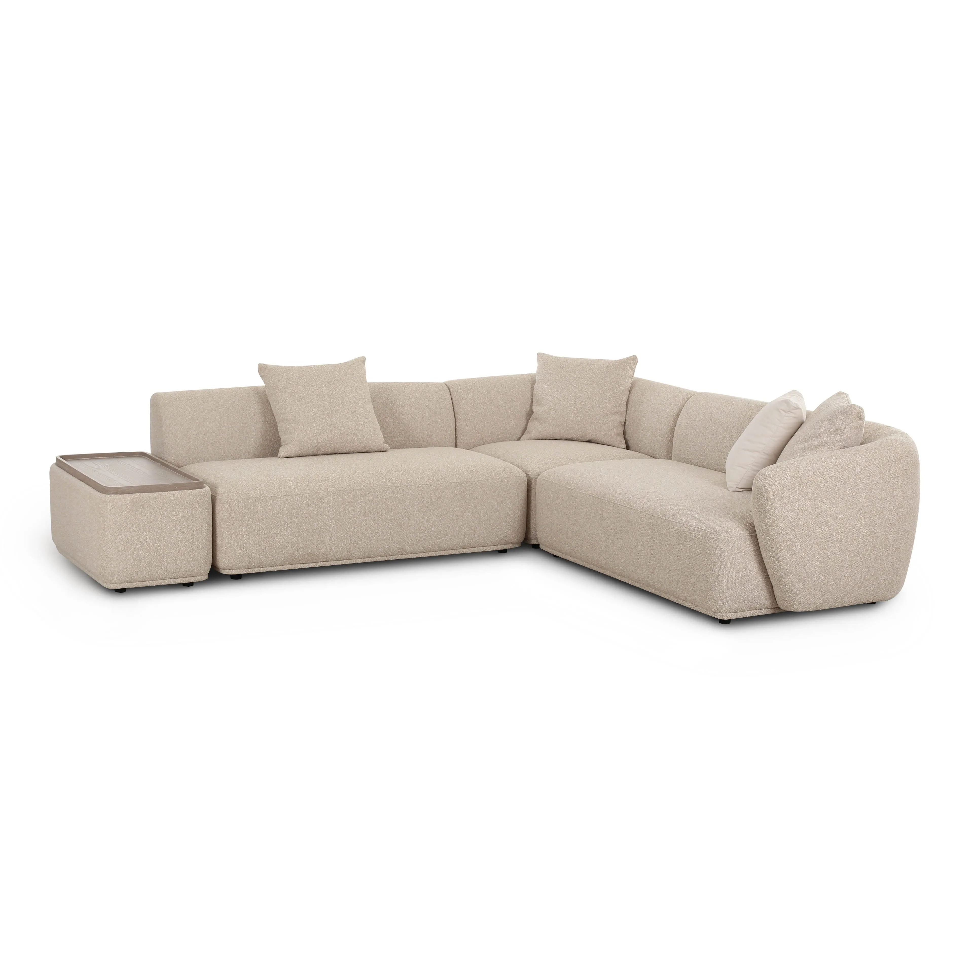 Sylvie Cream Boucle 4-Piece Chaise Sectional - Image 8