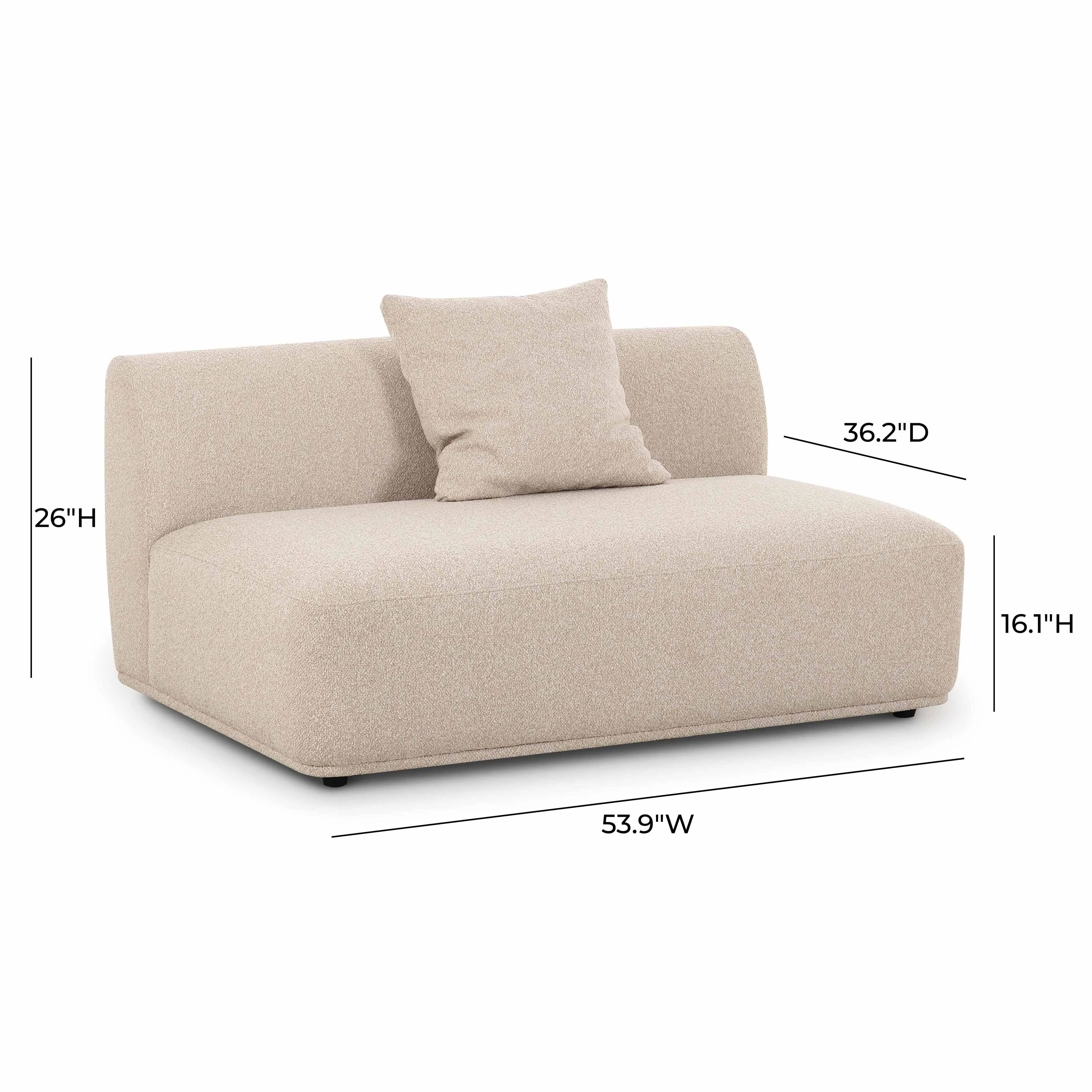 Sylvie Cream Boucle Armless 2-seater - Image 4