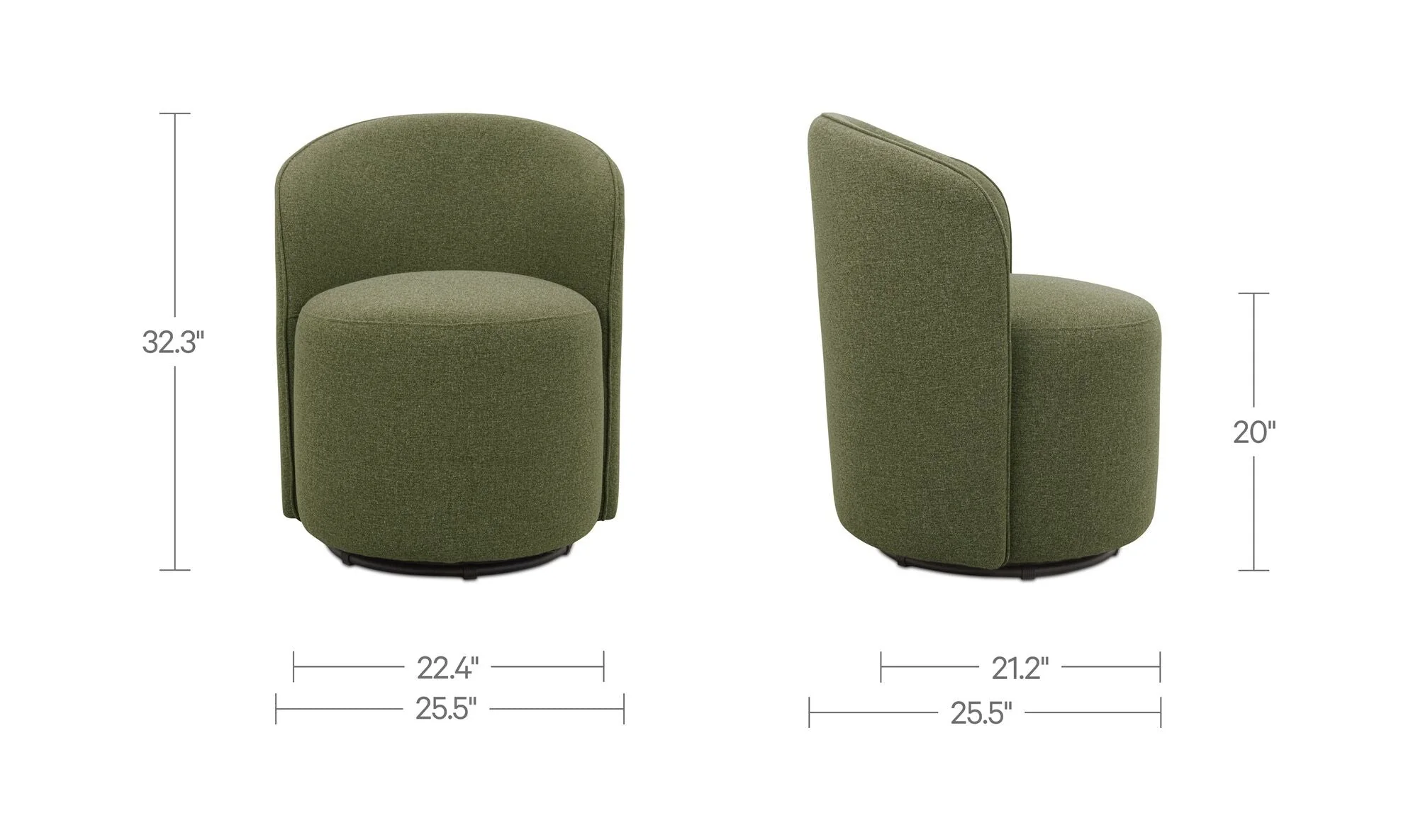 Sylvie Outdoor Swivel Dining Chair Green - Image 9