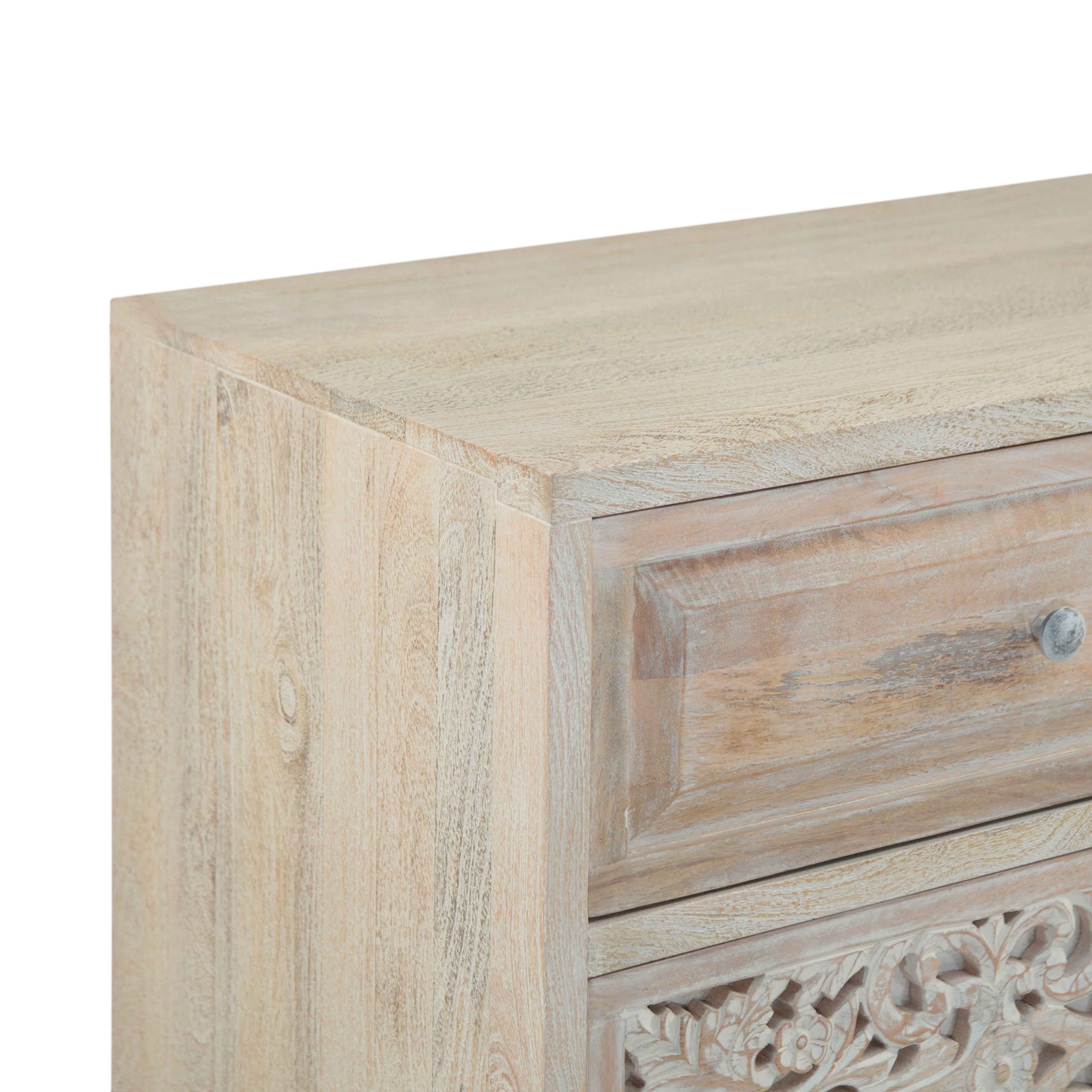 Taj 71" Dresser with Plinth Base in Carved Heirloom White - Image 4