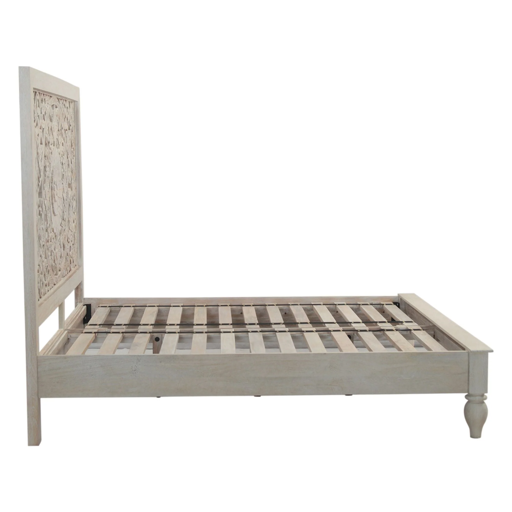 Taj King Bed in Carved Heirloom White - Image 3