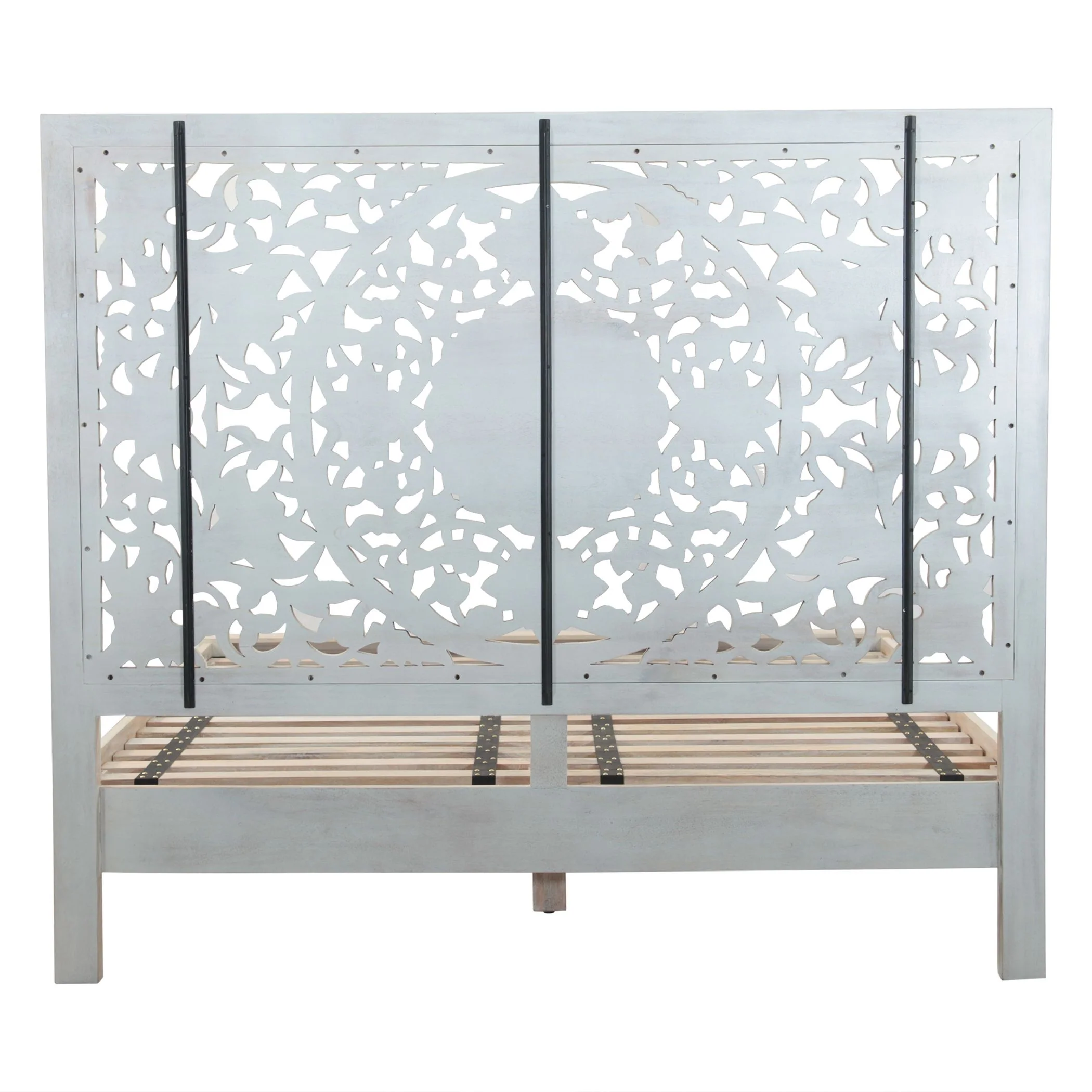 Taj King Bed in Carved Heirloom White - Image 4