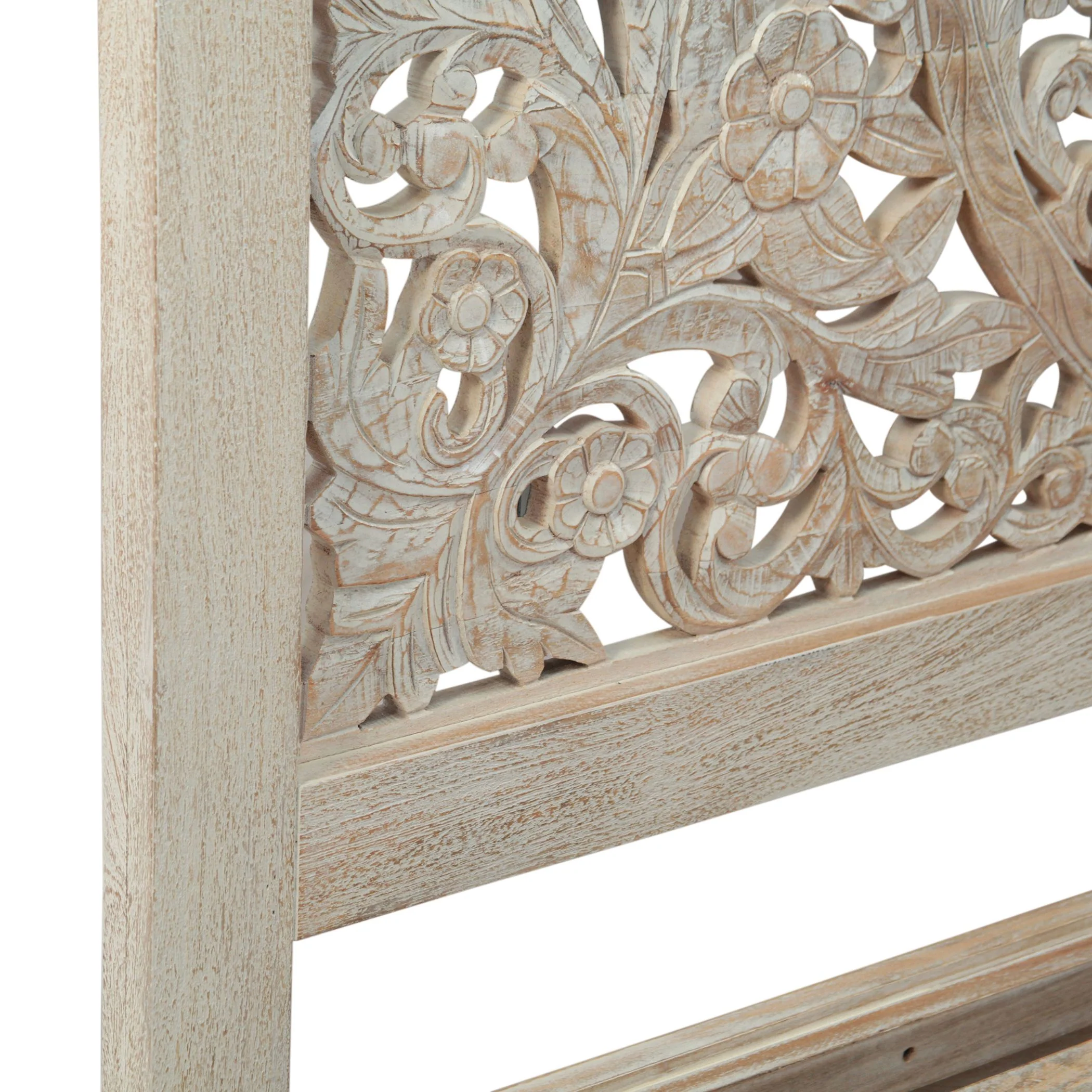 Taj Queen Bed in Hand Carved Heirloom White - Image 7