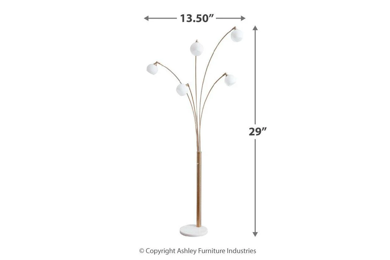 Taliya Champagne/White Arc Lamp - Image 4