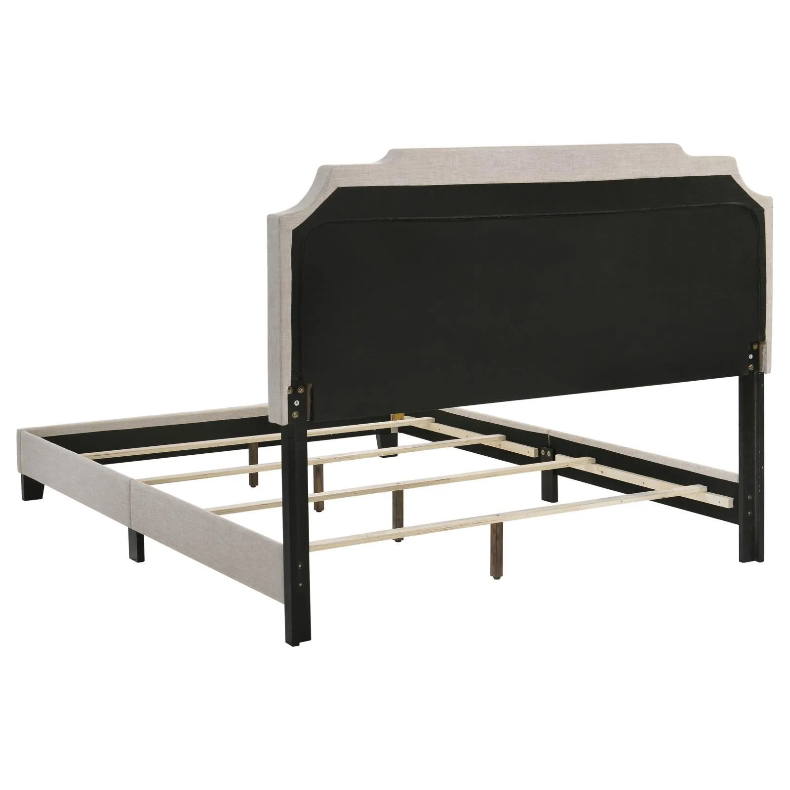 Tamarac Beige Upholstered Nailhead Eastern King Bed - Image 4