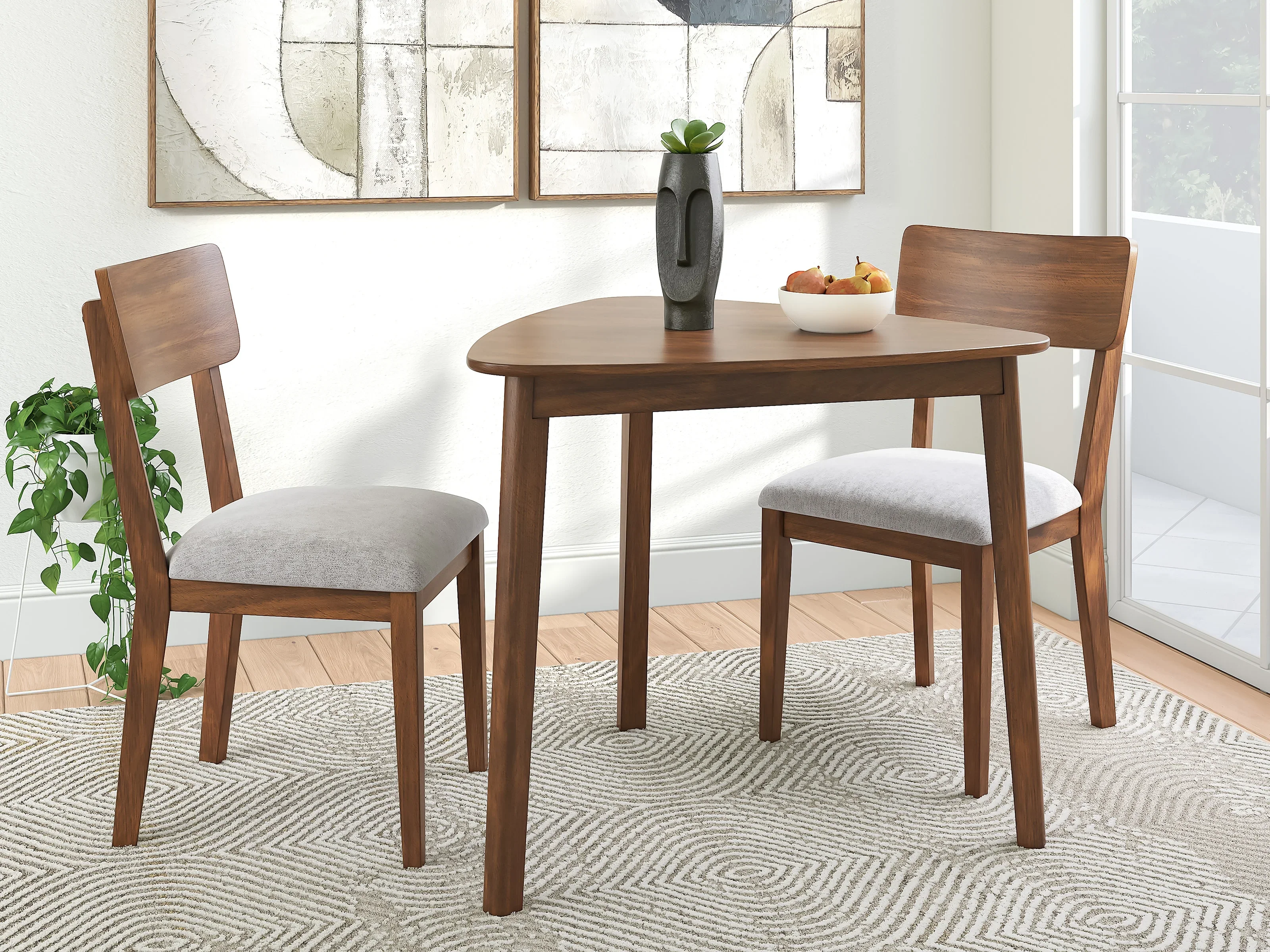 Tameride Brown Dining Table and 2 Chairs