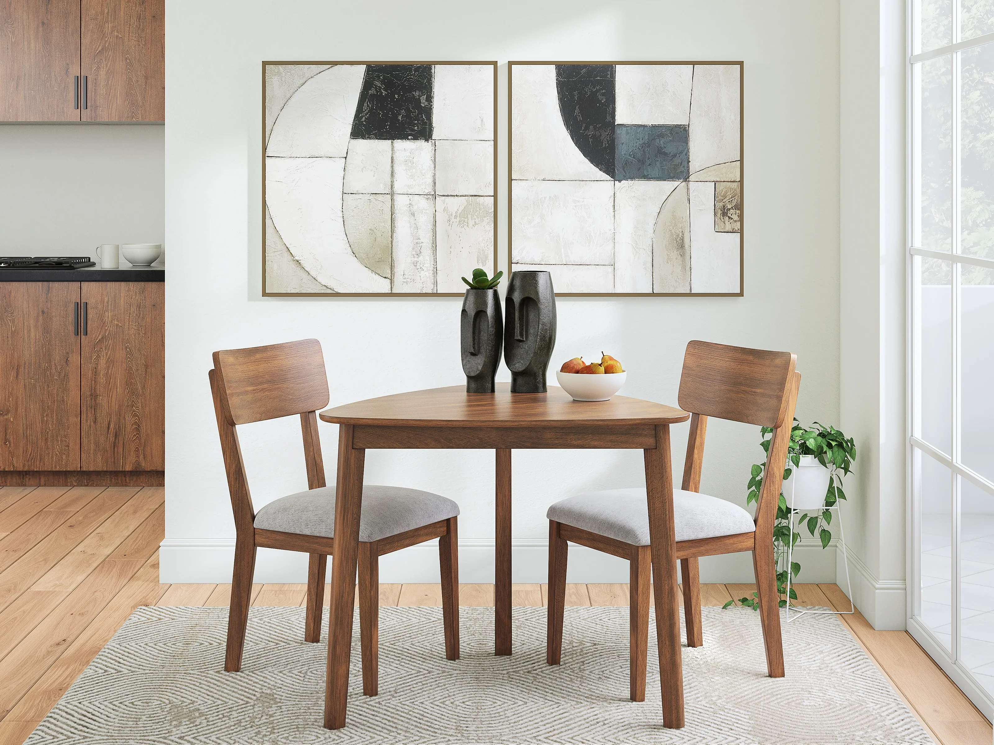 Tameride Brown Dining Table and 2 Chairs - Image 2