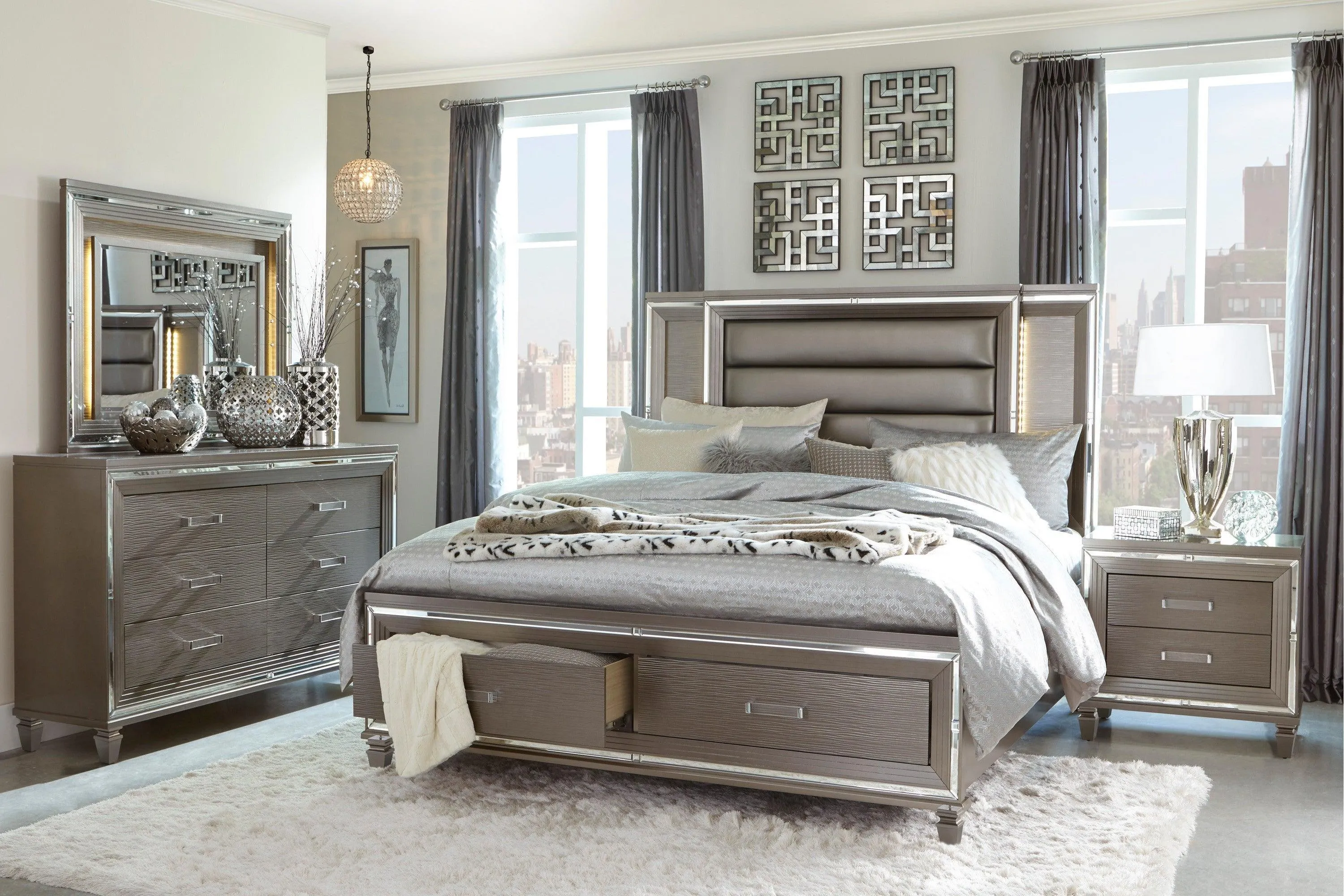 Tamsin Silver/Gray Metallic Mirror (Mirror Only) - Image 2