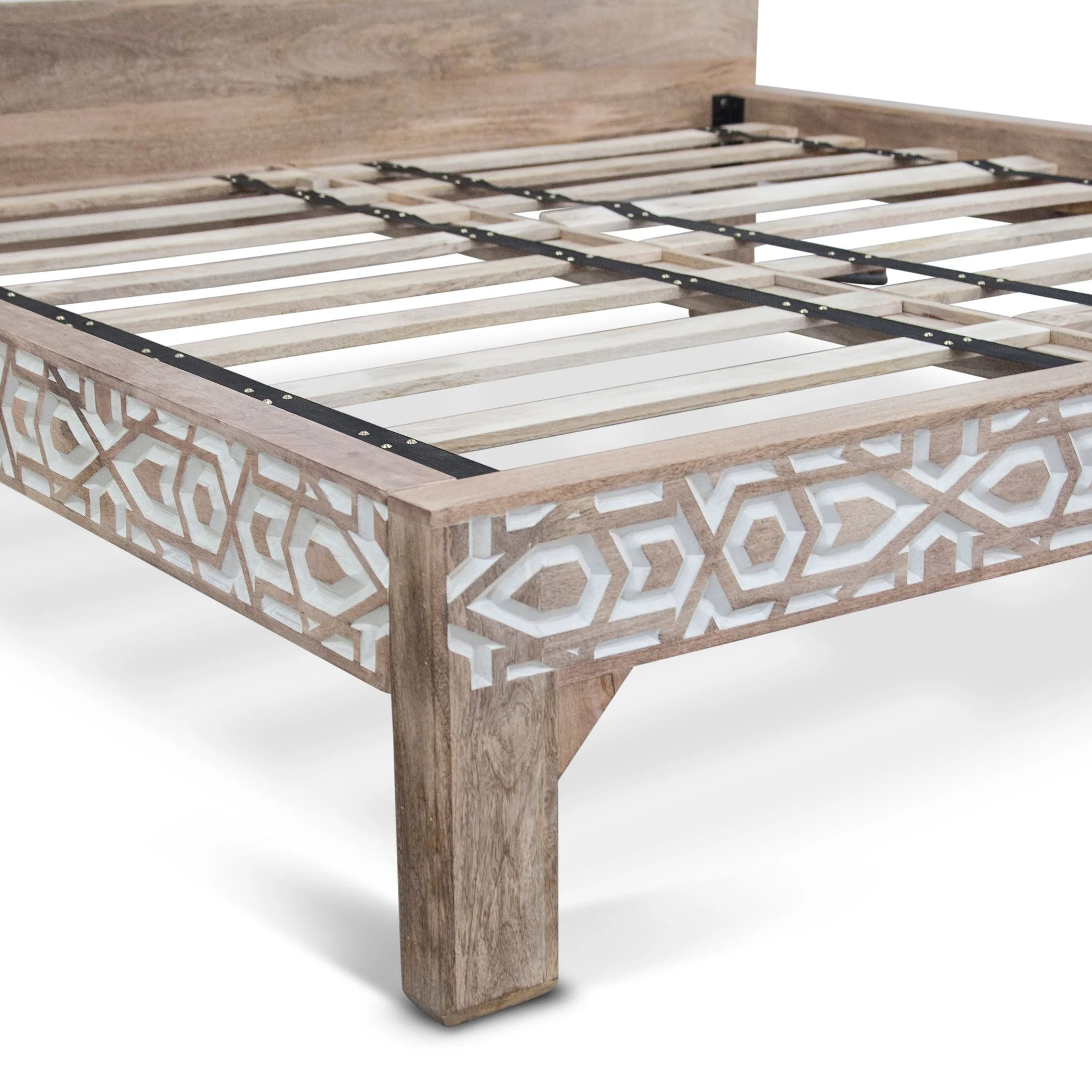 Tangiers King Bed in Carved Natural White - Image 6