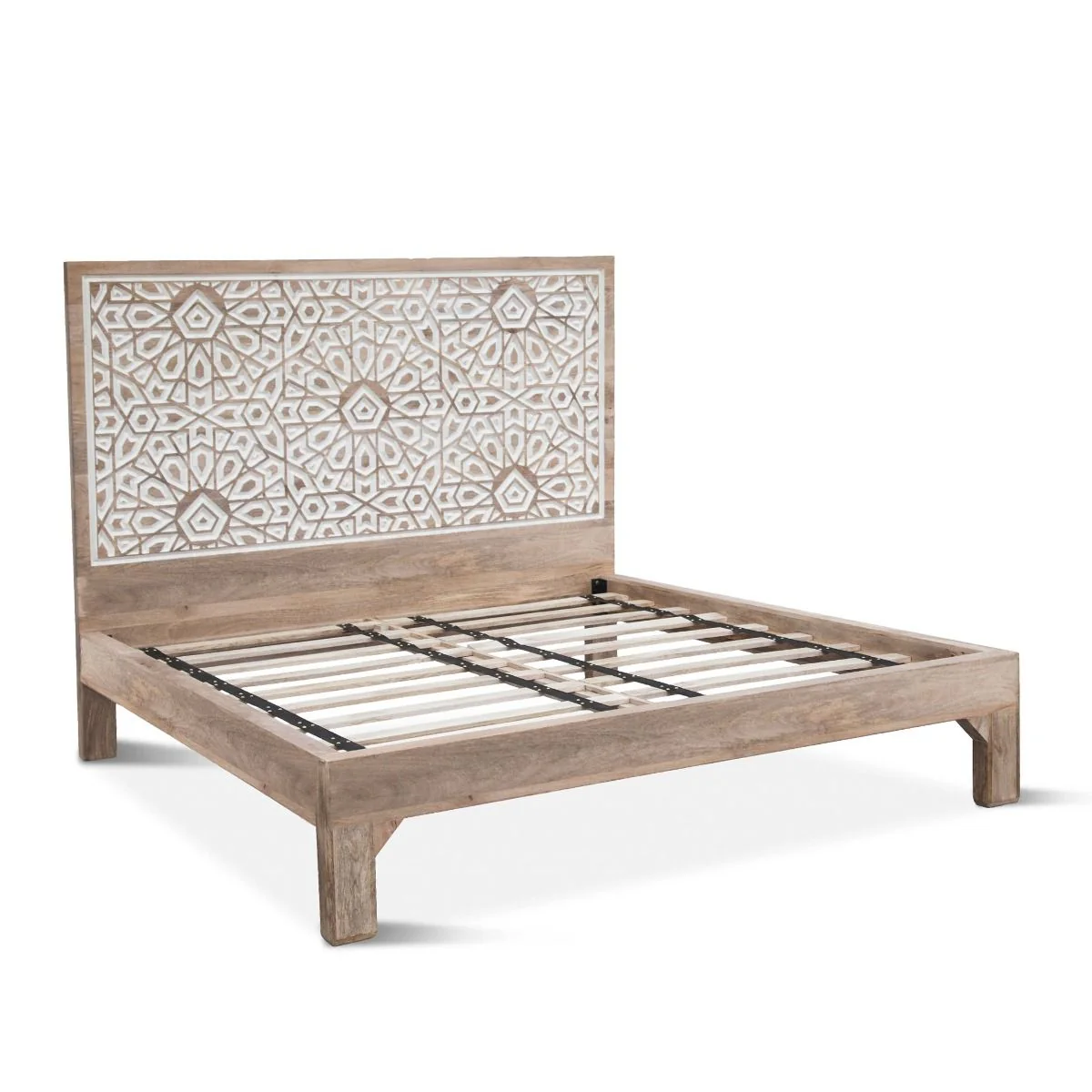 Tangiers Queen Bed in Carved Natural White - Image 2