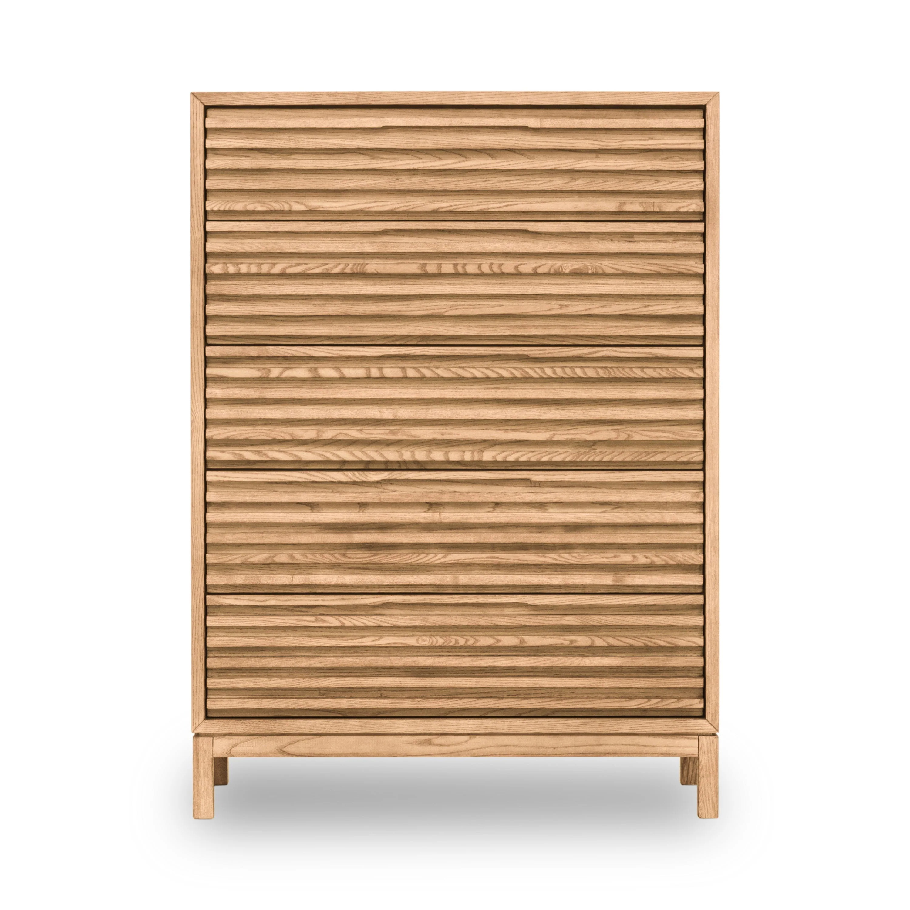 Tanner Five Drawer Ash Wood Chest in Flaxen - Image 2