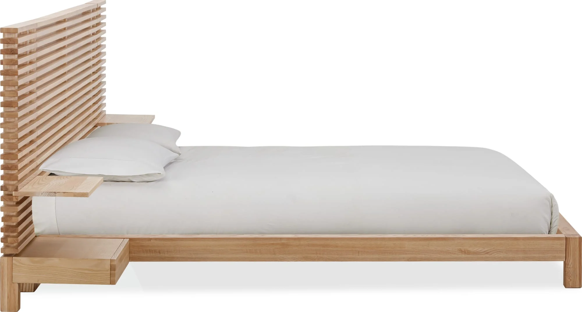 Tanner Flaxen Full Solid Ash Wall Bed with Integrated Nightstands - Image 4