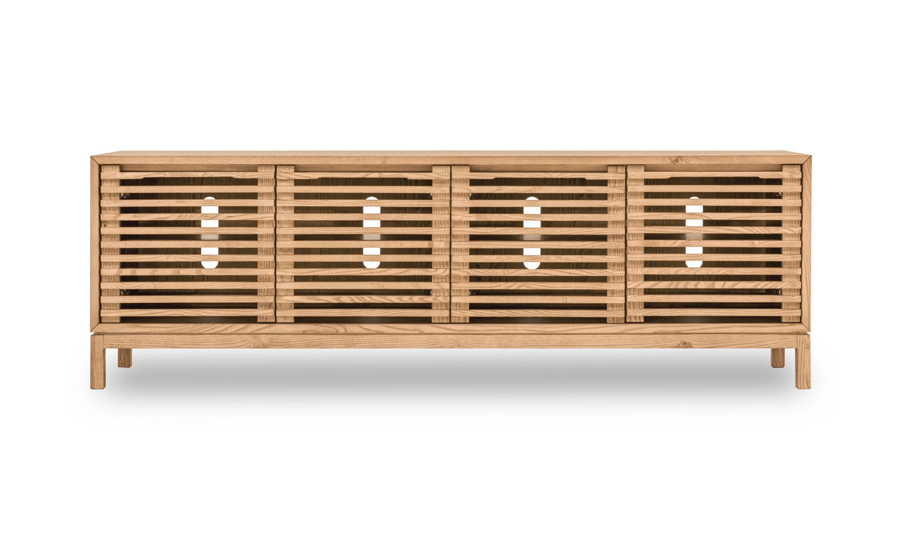 Tanner Four Door Solid Ash Media Console in Flaxen - Image 2