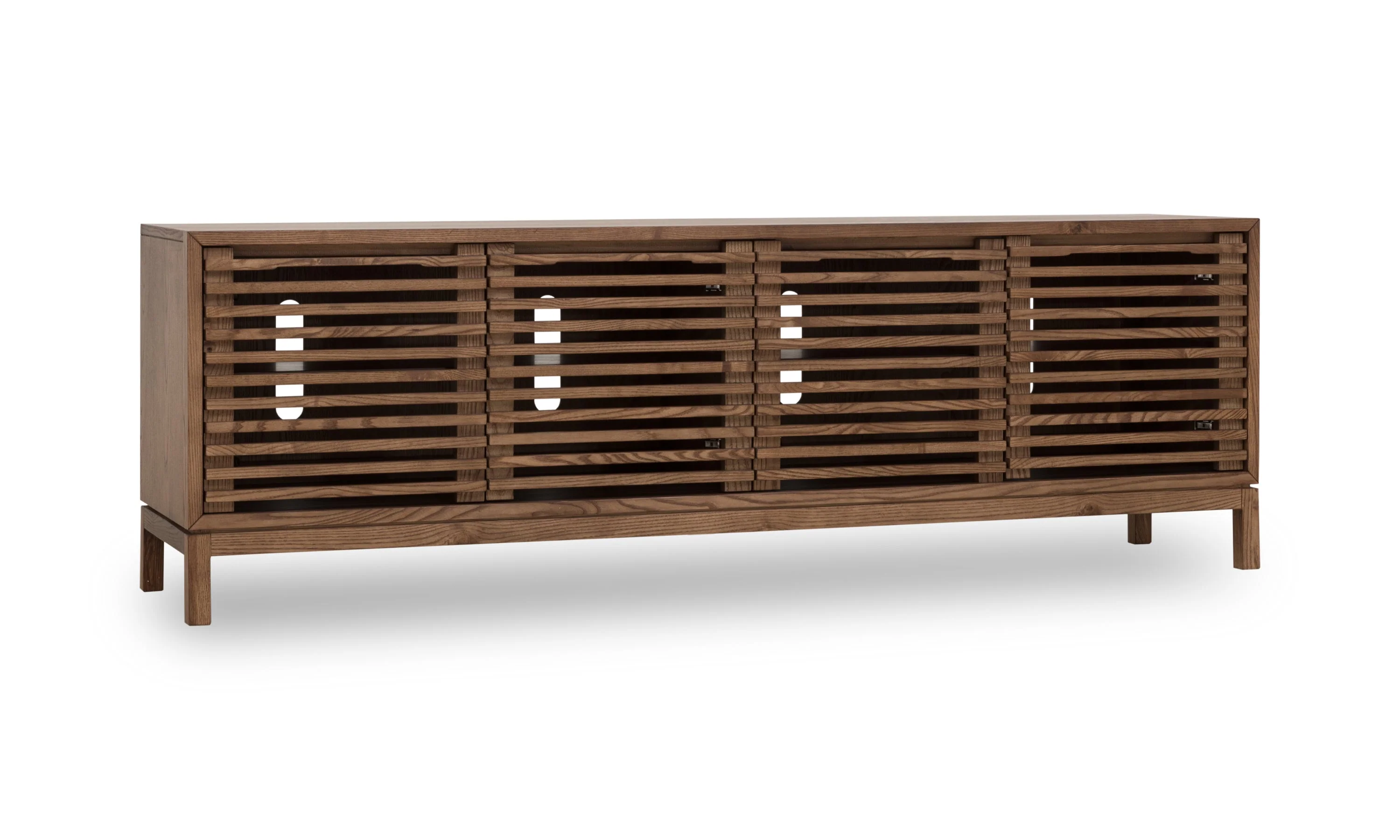 Tanner Four Door Solid Ash Media Console in Roux - Image 3
