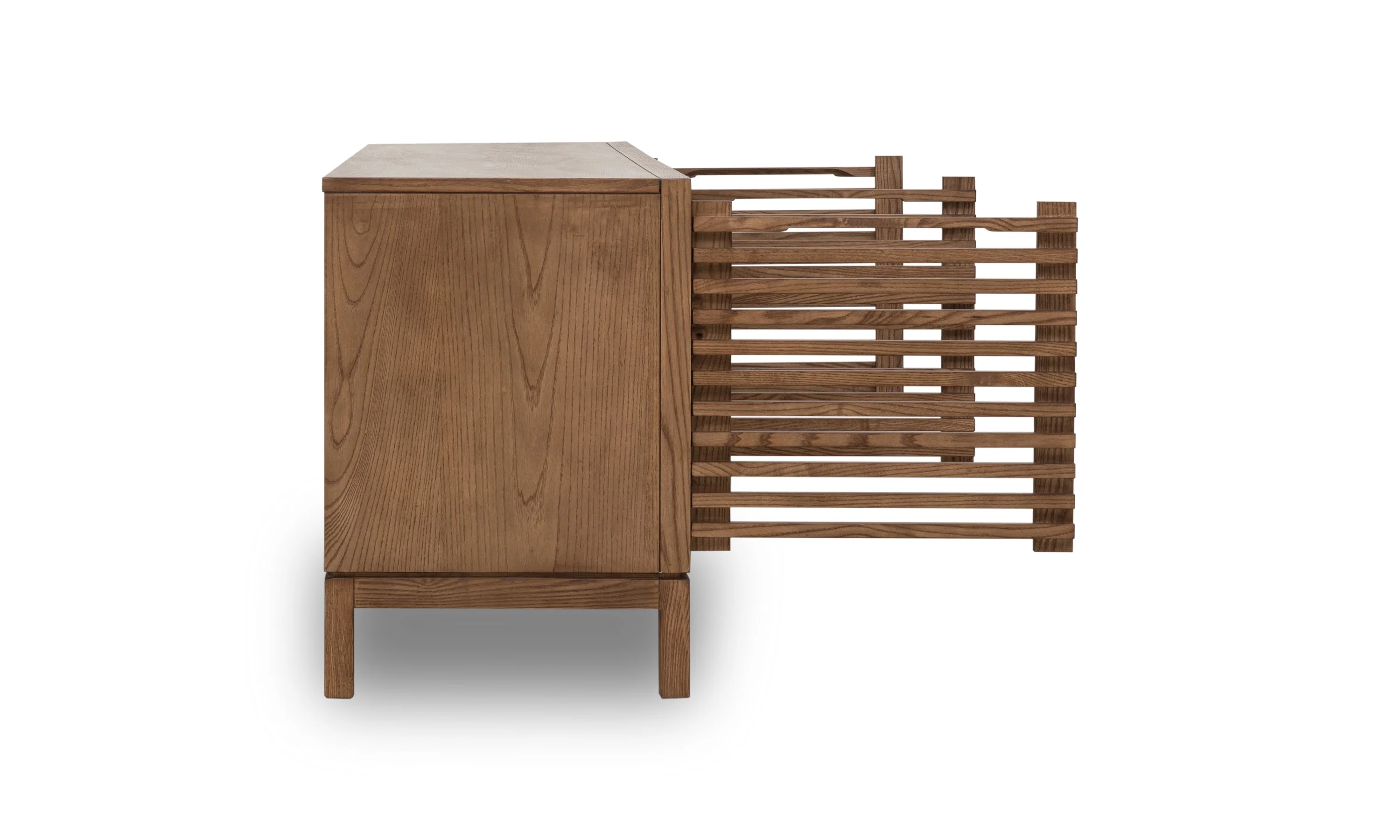 Tanner Four Door Solid Ash Media Console in Roux - Image 5
