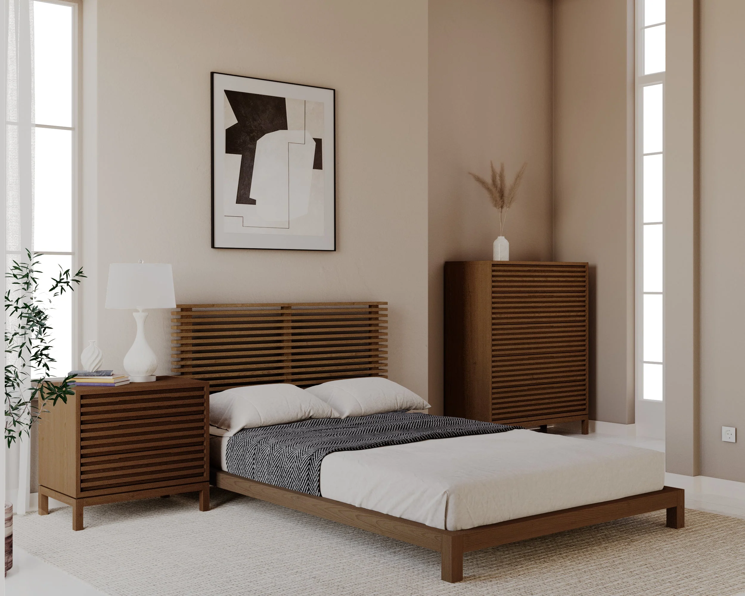 Tanner Solid Ash Full Platform Bed in Roux - Image 7