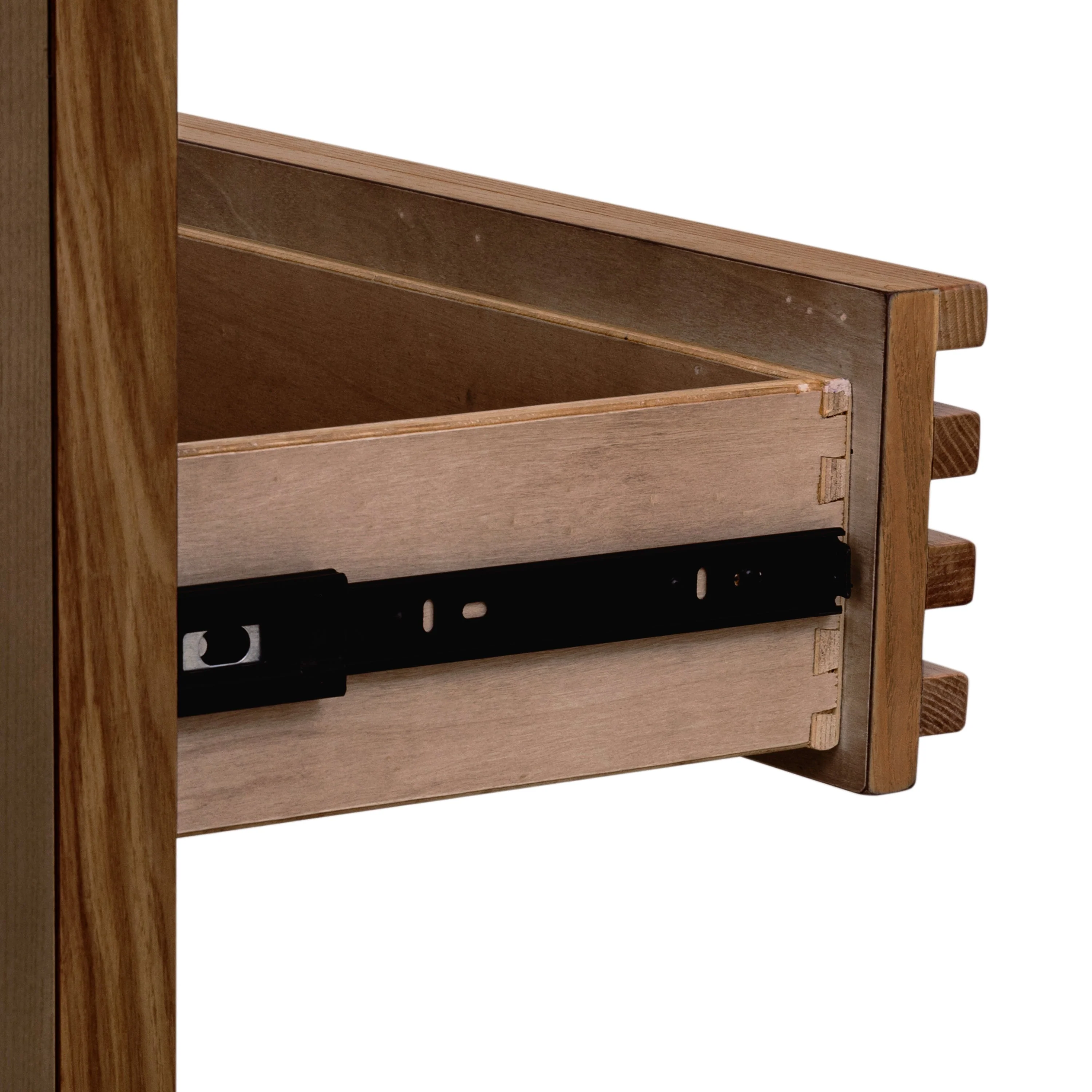 Tanner Three Drawer Ash Wood Nightstand in Roux - Image 4