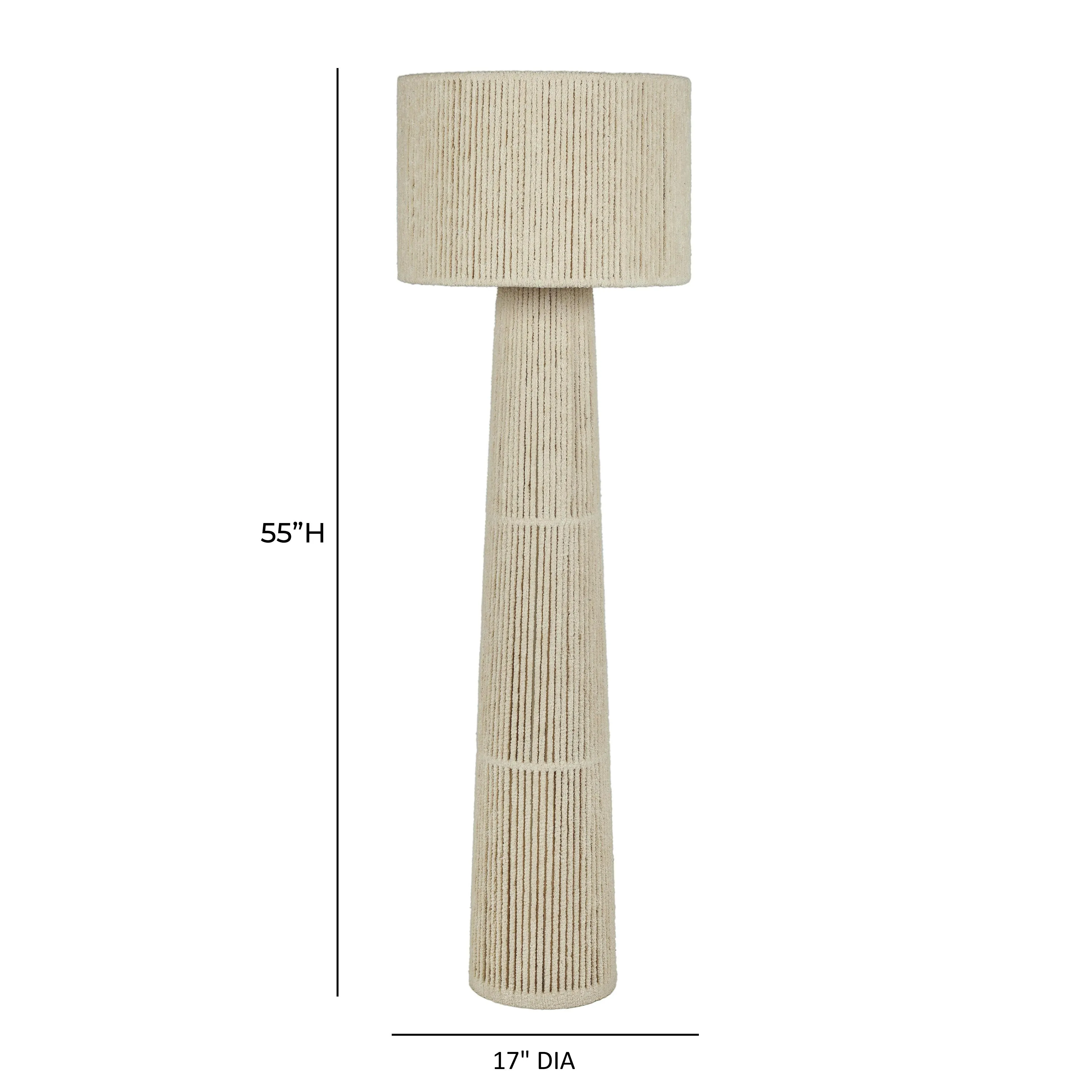 Tapered Natural Chenille Fiber Floor Lamp - Image 6