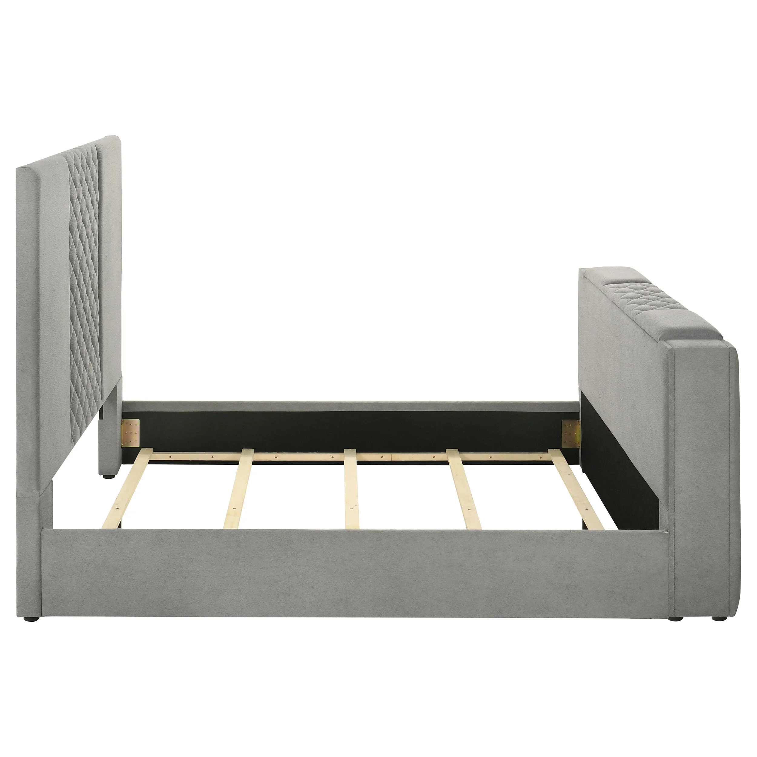 Tara Grey 61-inch Upholstered King Panel TV Bed - Image 8