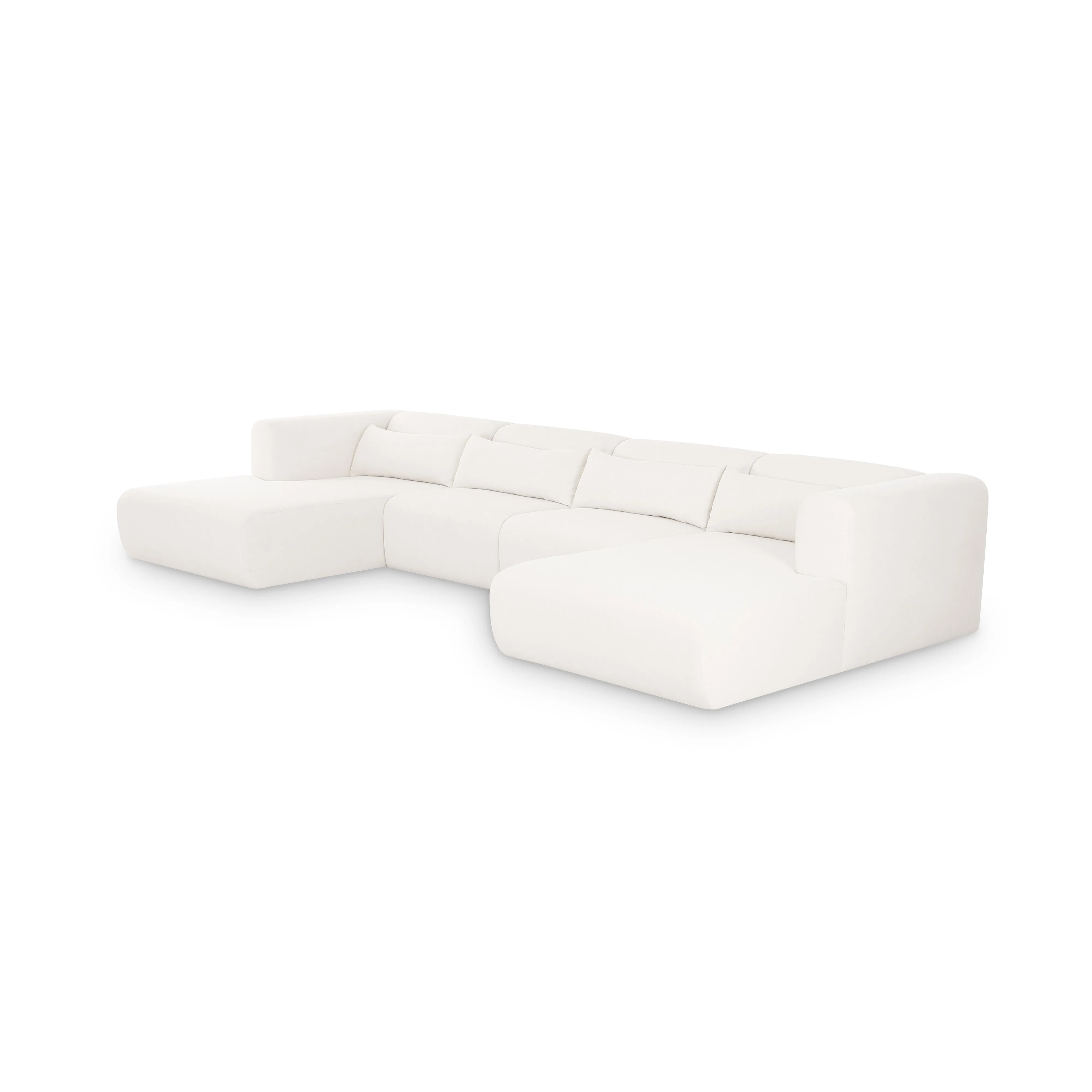 Tarra 4-Piece Cream Performance Chenille Modular U-Sectional - Image 2
