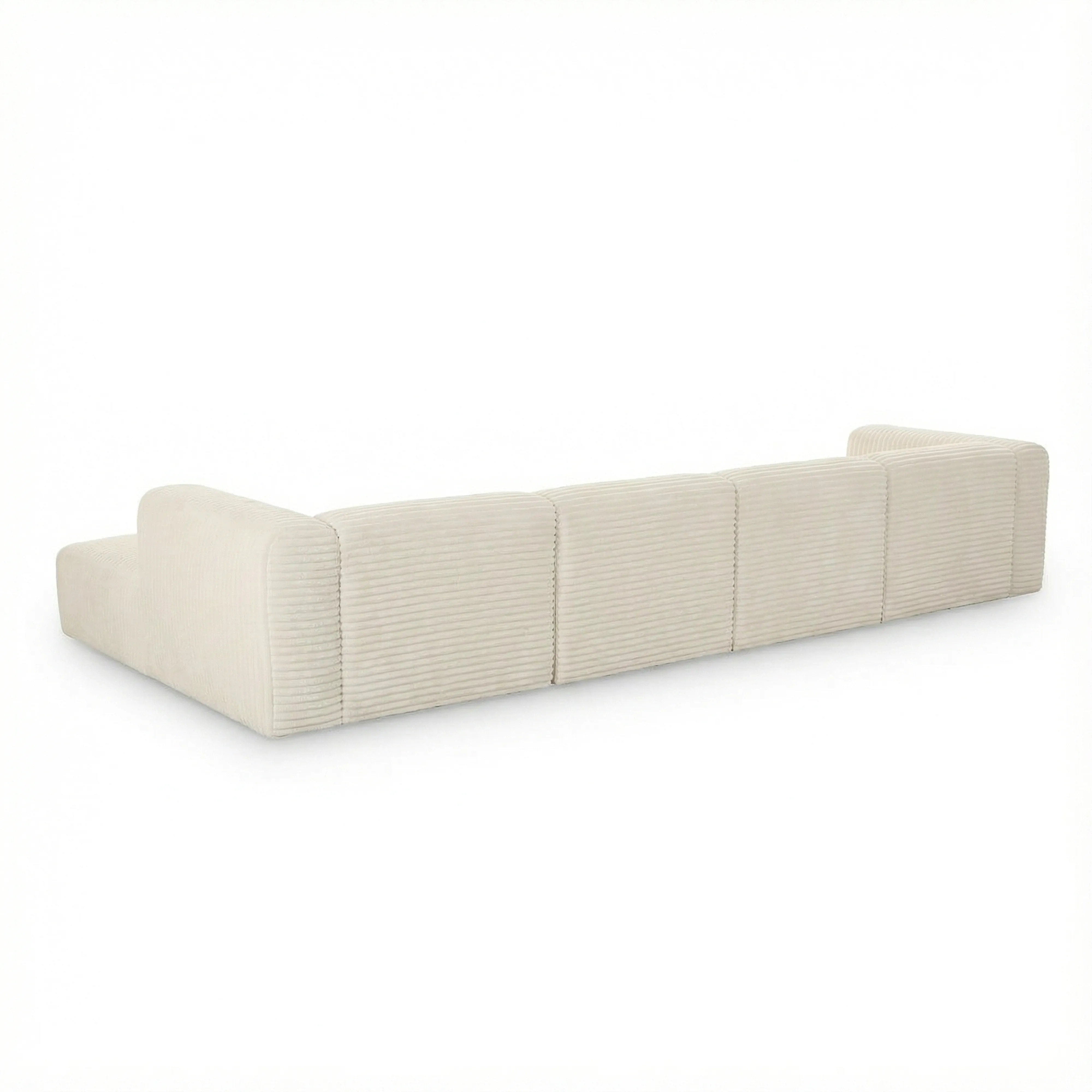 Tarra 4-Piece Fluffy Oversized Performance Corduroy Modular U-Sectional - Image 13