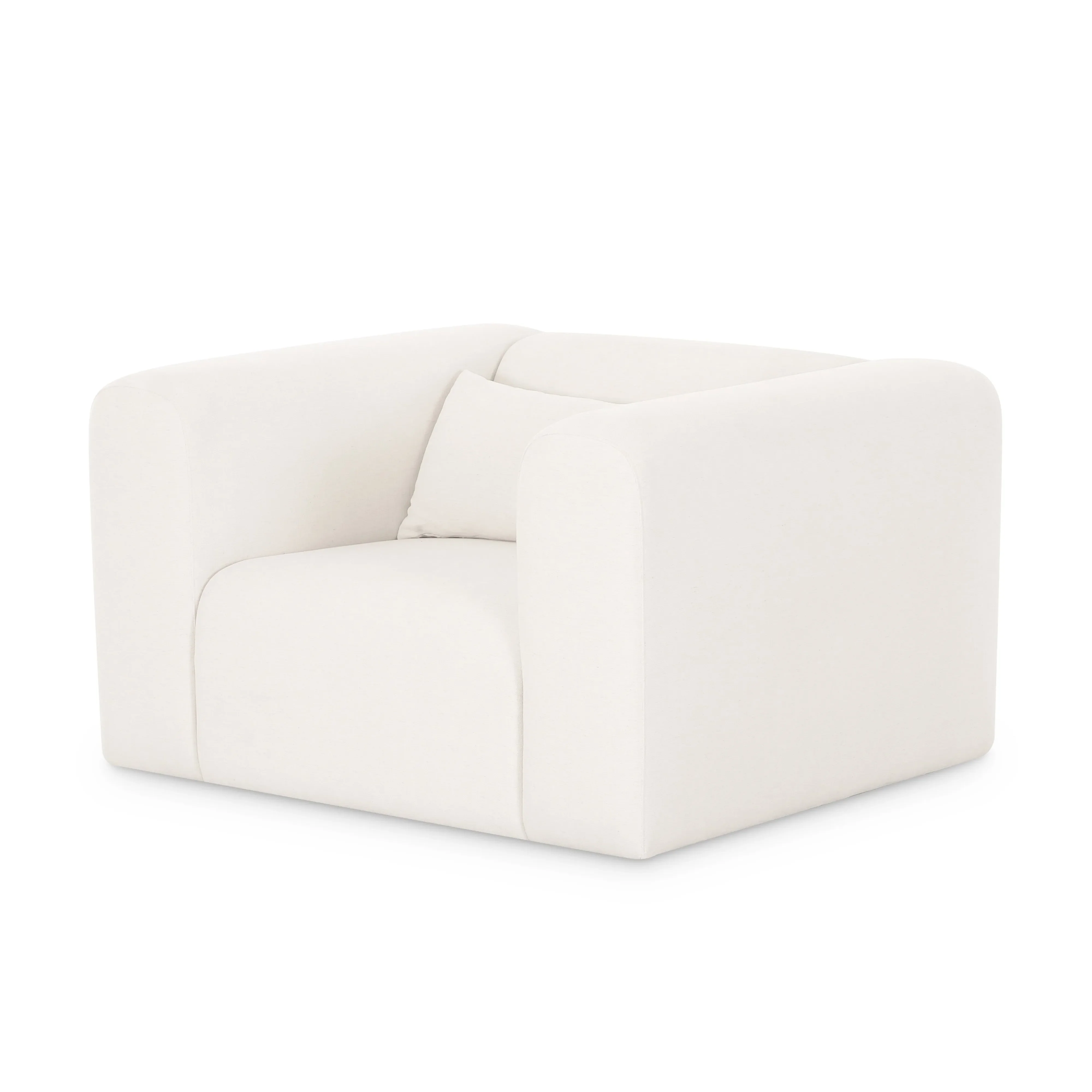 Tarra Cream Performance Chenille Armchair - Image 2