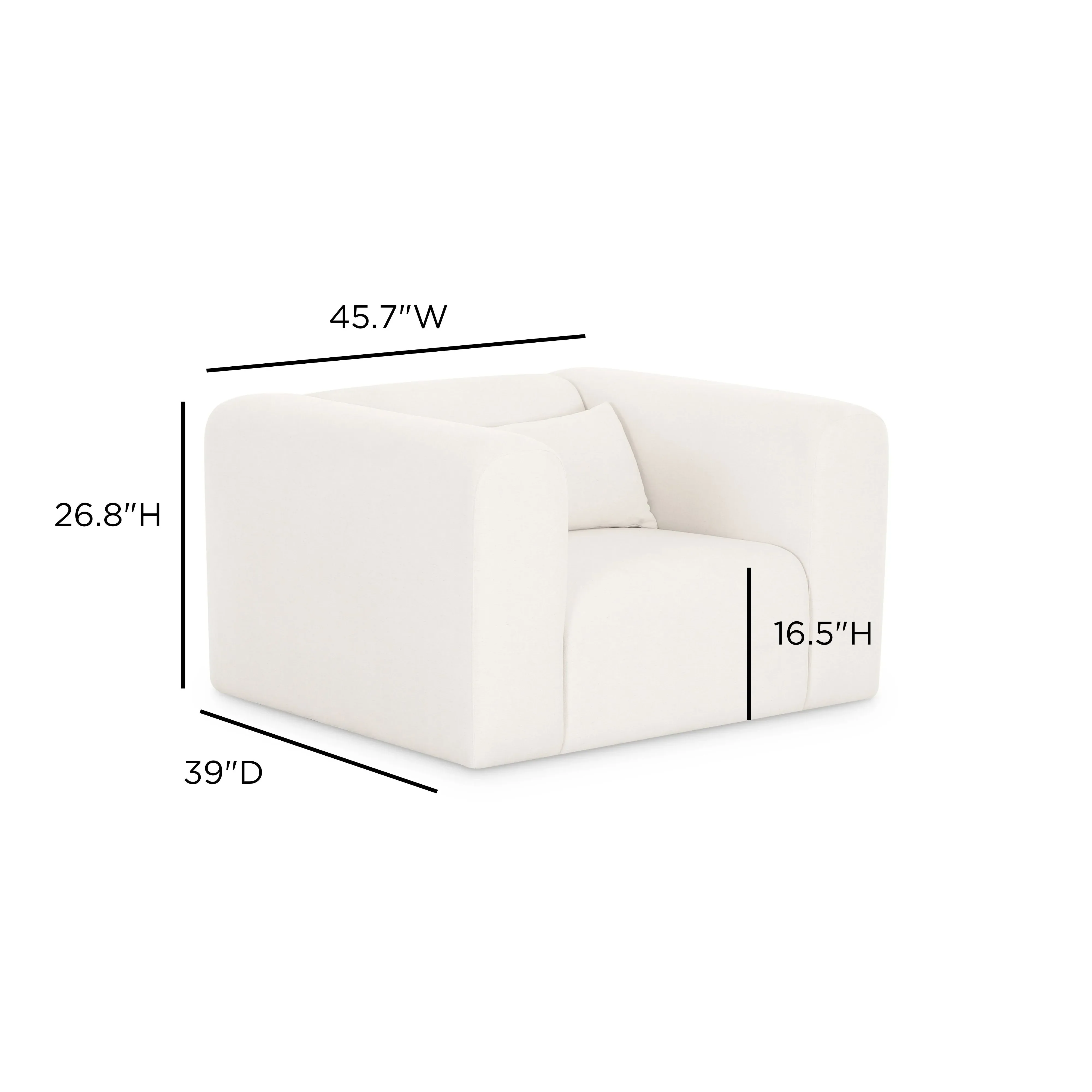 Tarra Cream Performance Chenille Armchair - Image 5