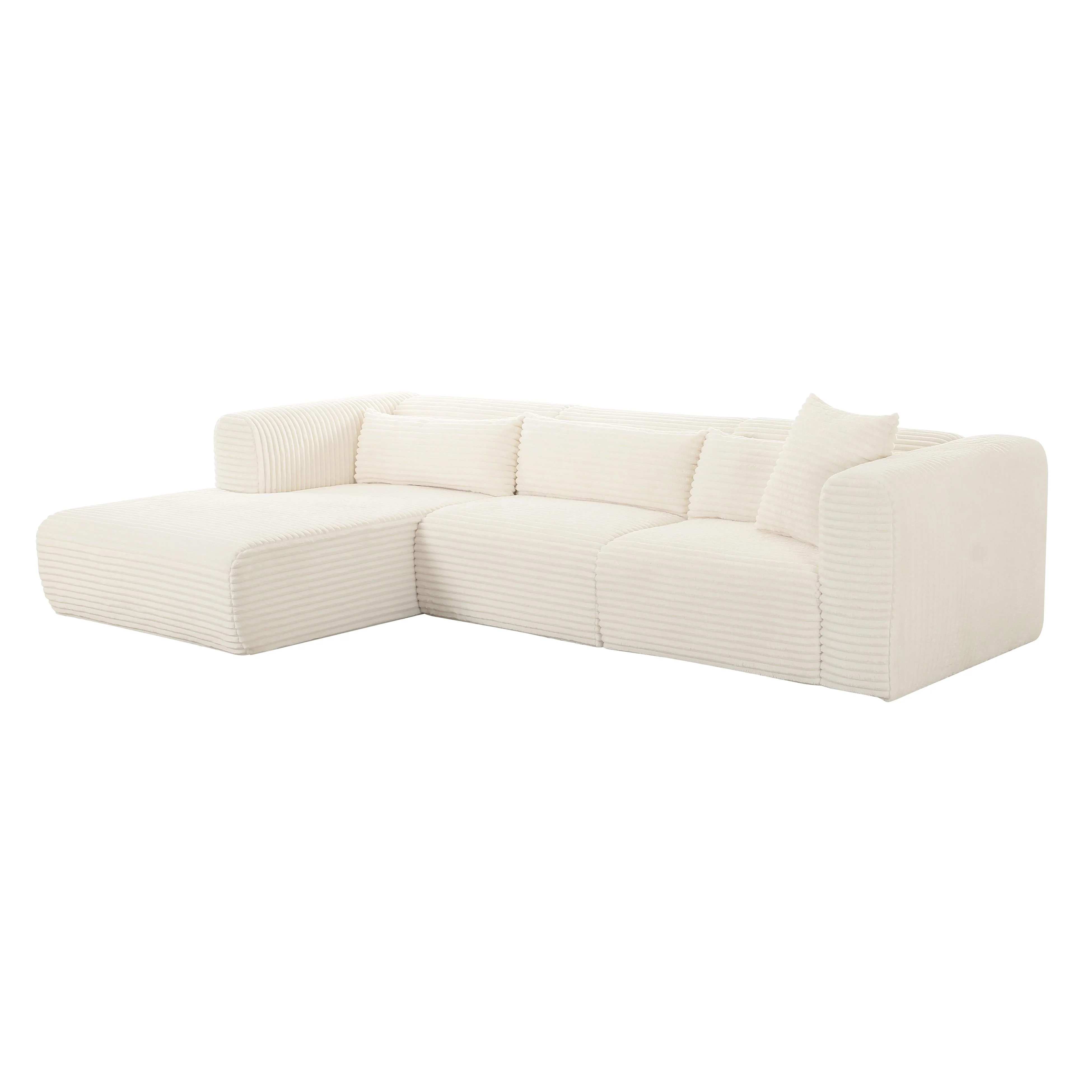 Tarra Fluffy Oversized Corduroy Modular Sectional - Image 11
