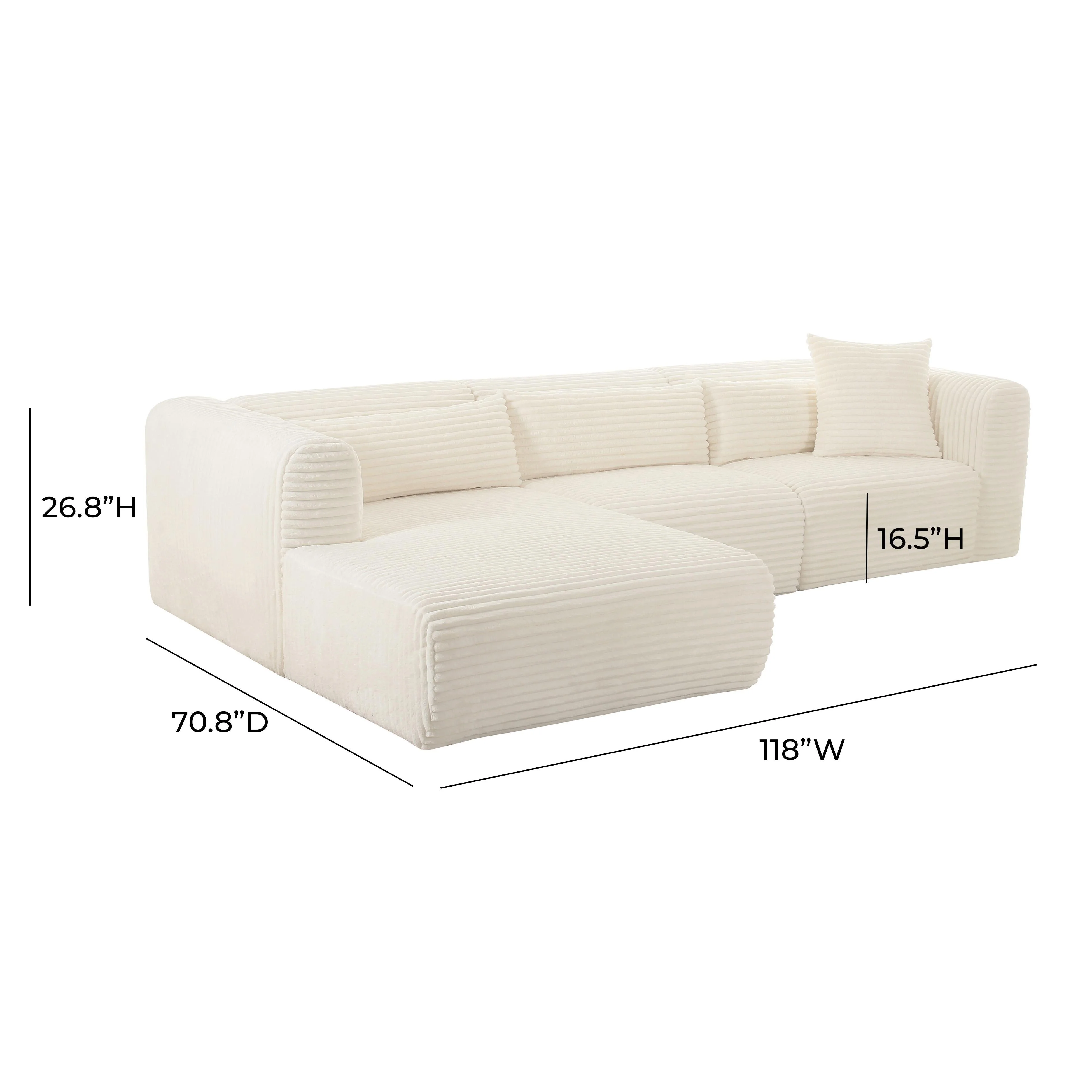 Tarra Fluffy Oversized Corduroy Modular Sectional - Image 12