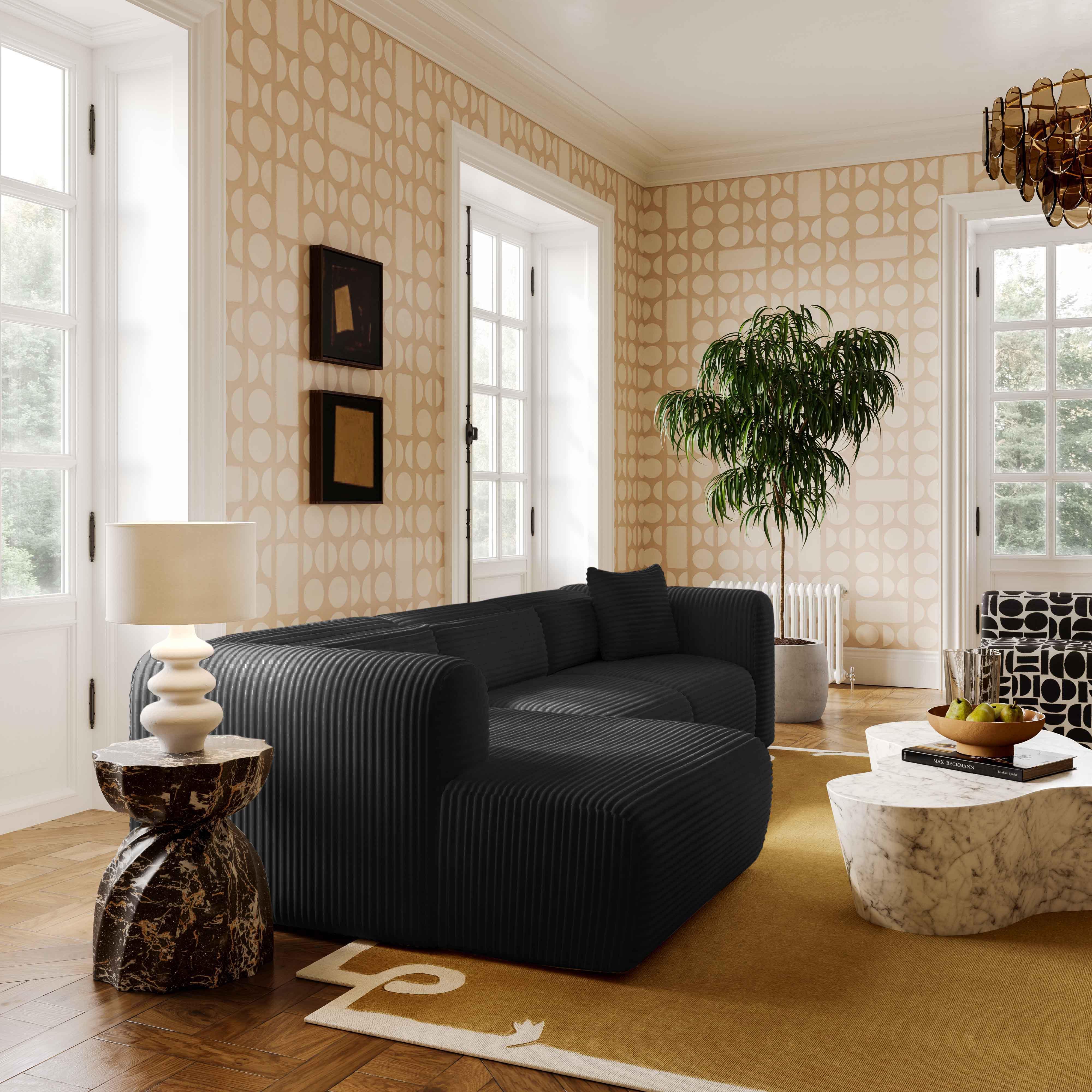 Tarra Fluffy Oversized Corduroy Modular Sectional - Image 22
